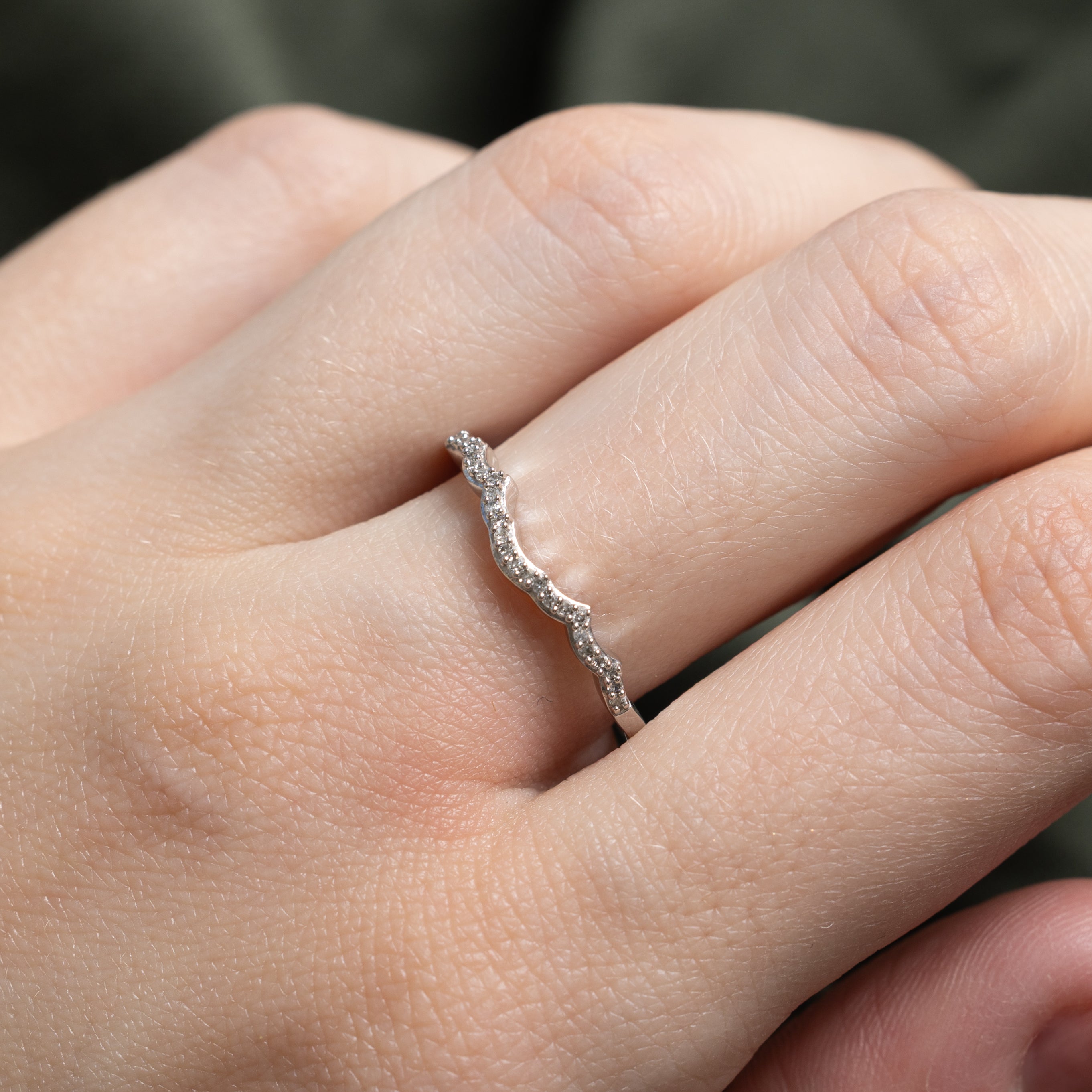 Pave Set Diamond Contour Ring | 0.06ctw | SZ 8