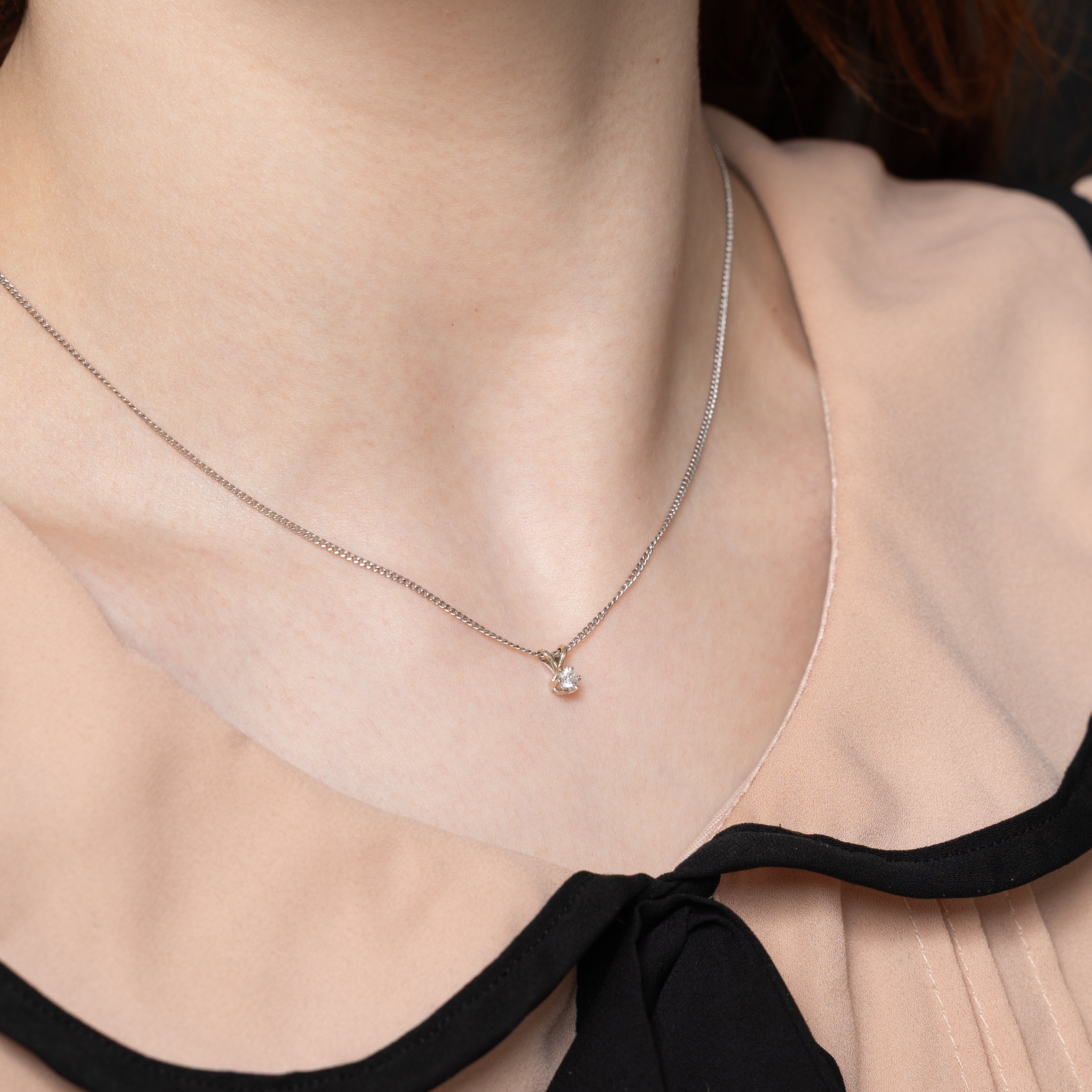 Solitaire Diamond Pendant | 0.15ct