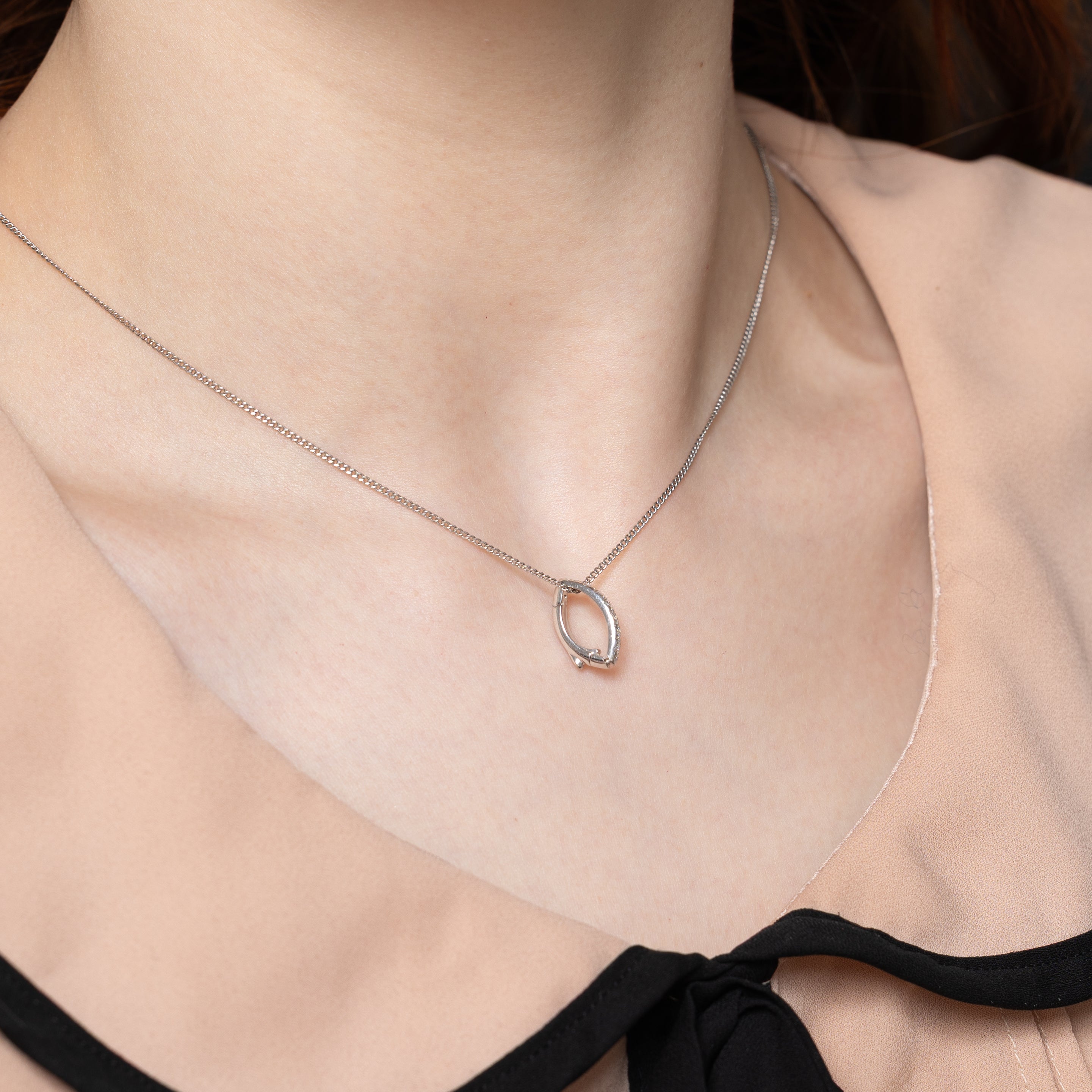 Diamond Marquise Shaped Leverback Pendant | 0.20ctw