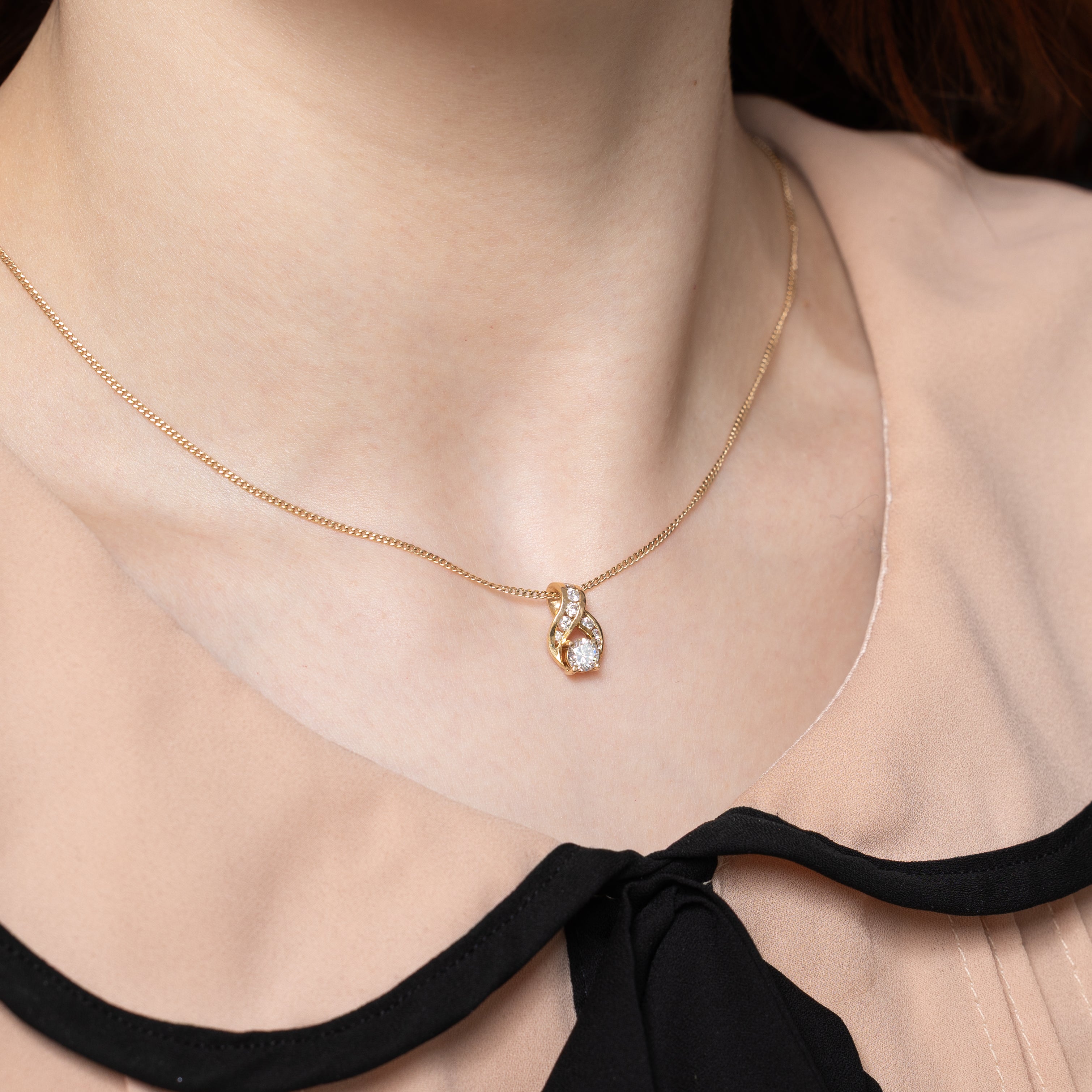 Diamond Cross Over Pendant | 0.68ctw