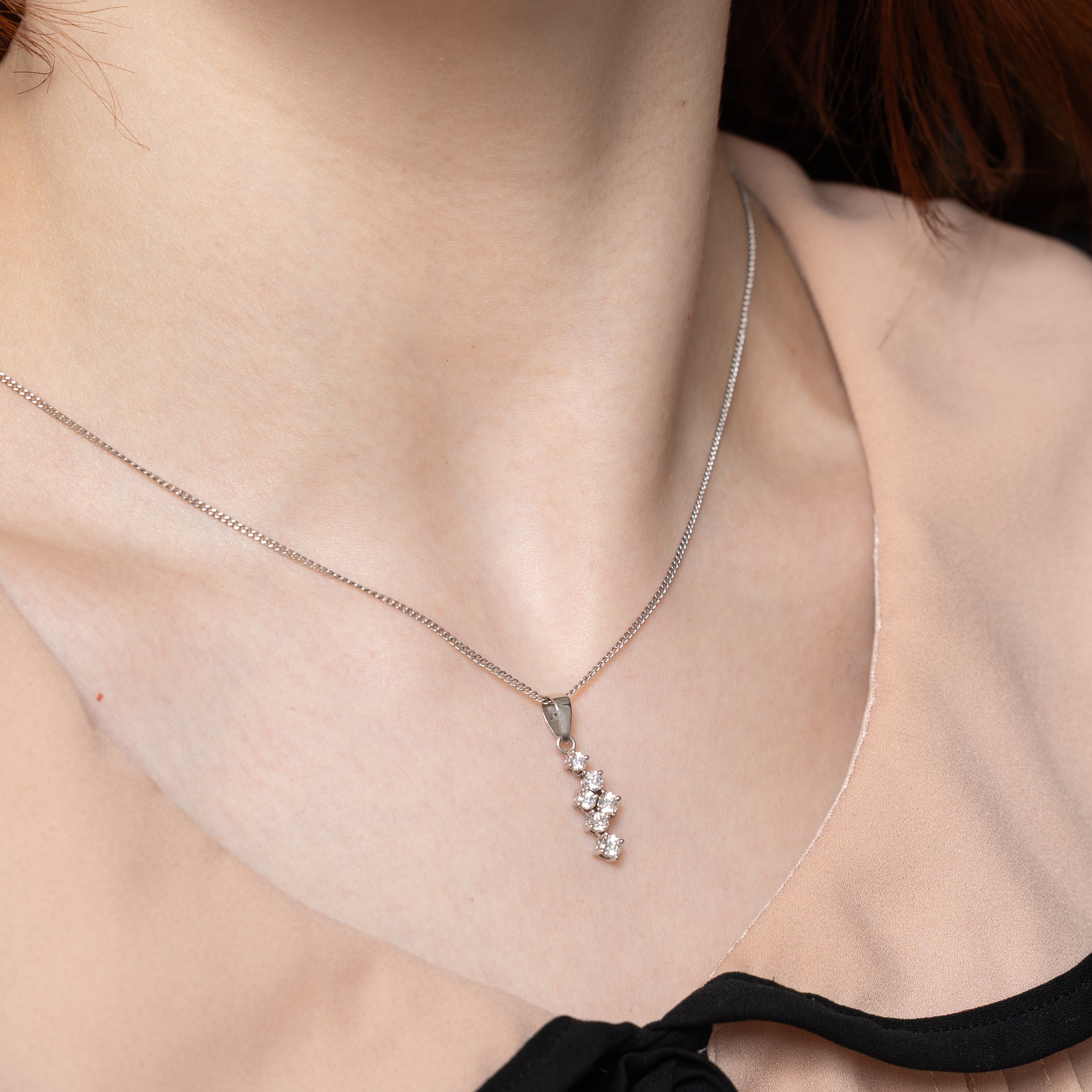 Scattered Diamond Drop Pendant | 0.50ctw