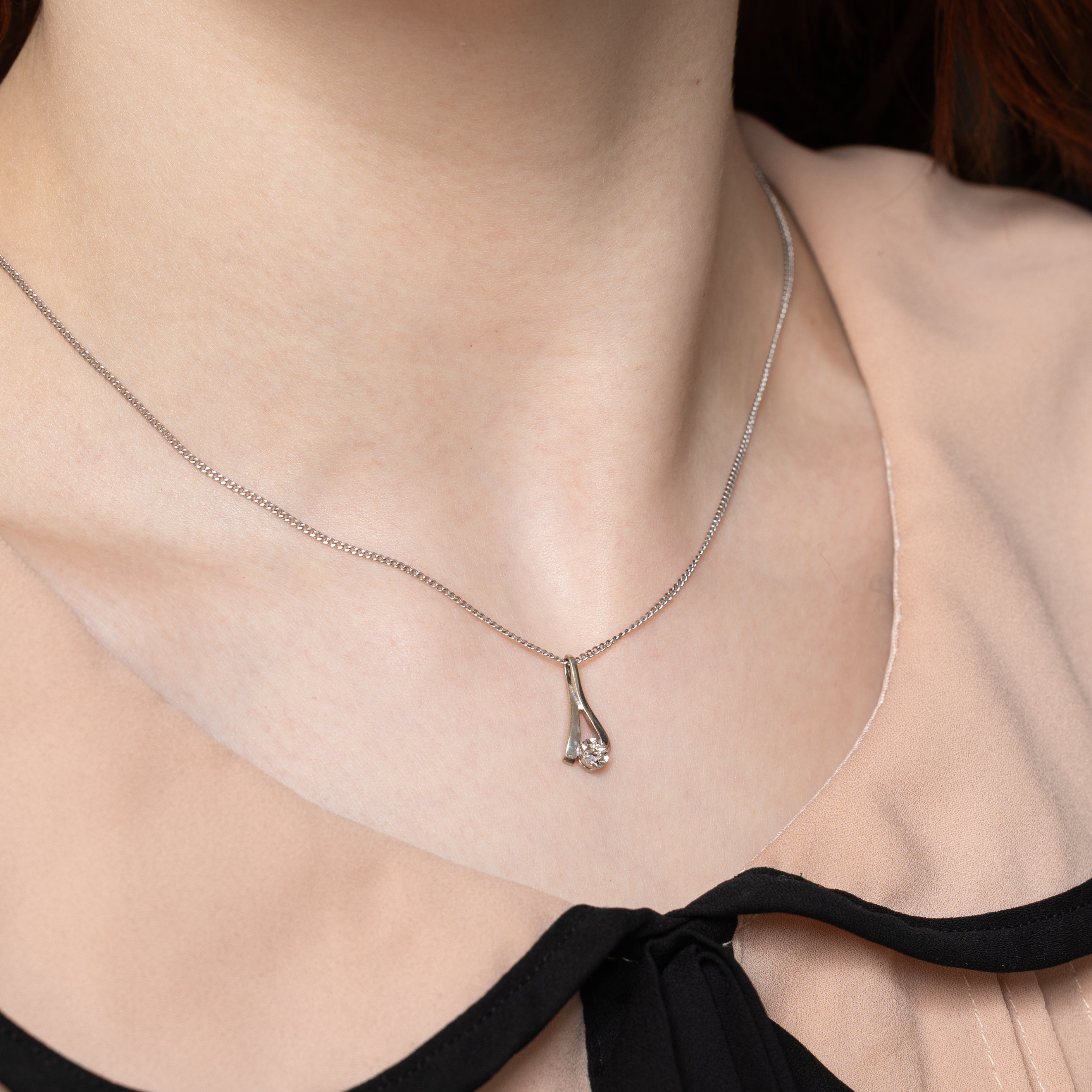 Tension Set Diamond Pendant | 0.02ct