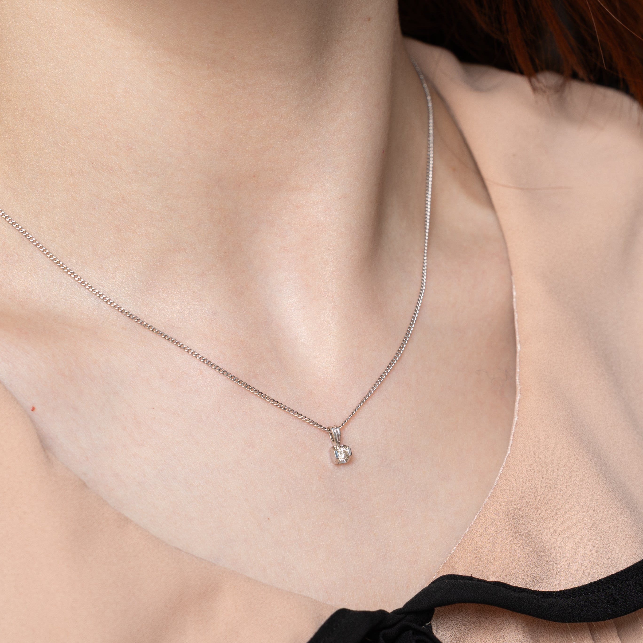 Tension Set Diamond Pendant | 0.09ct