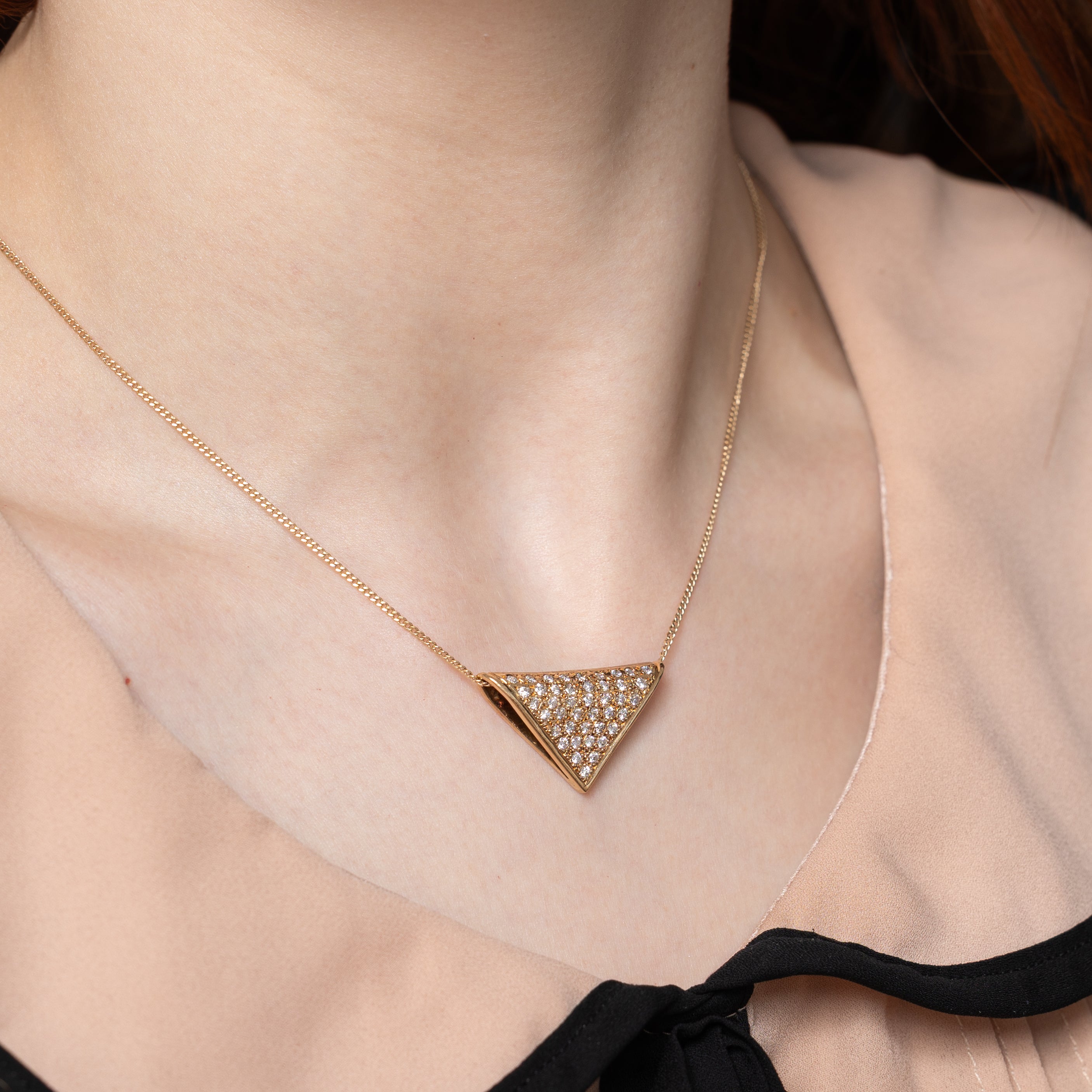 Pavé Set Diamond Slide Pendant | 0.96ctw