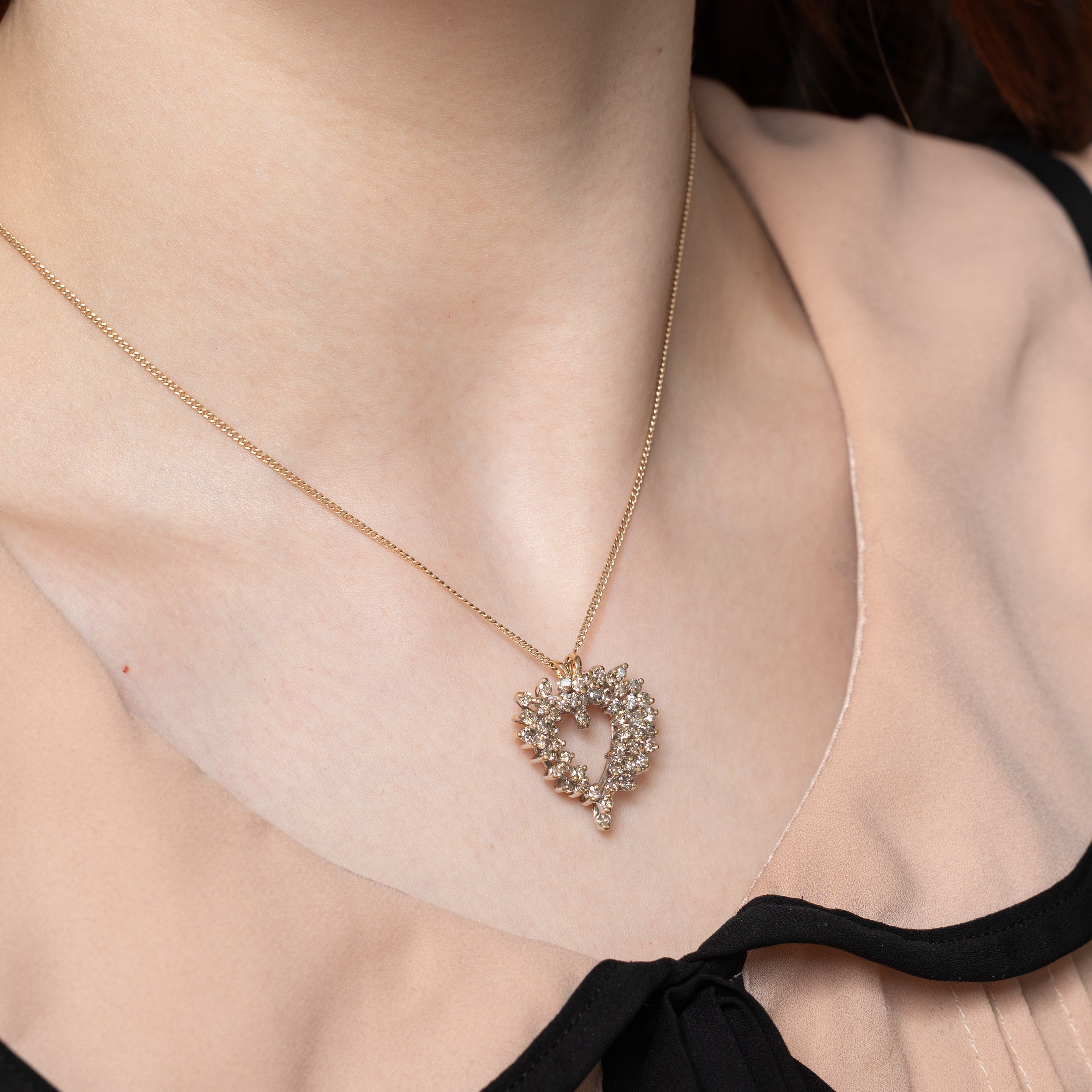 Light Yellow Diamond Heart Pendant | 1.50ctw