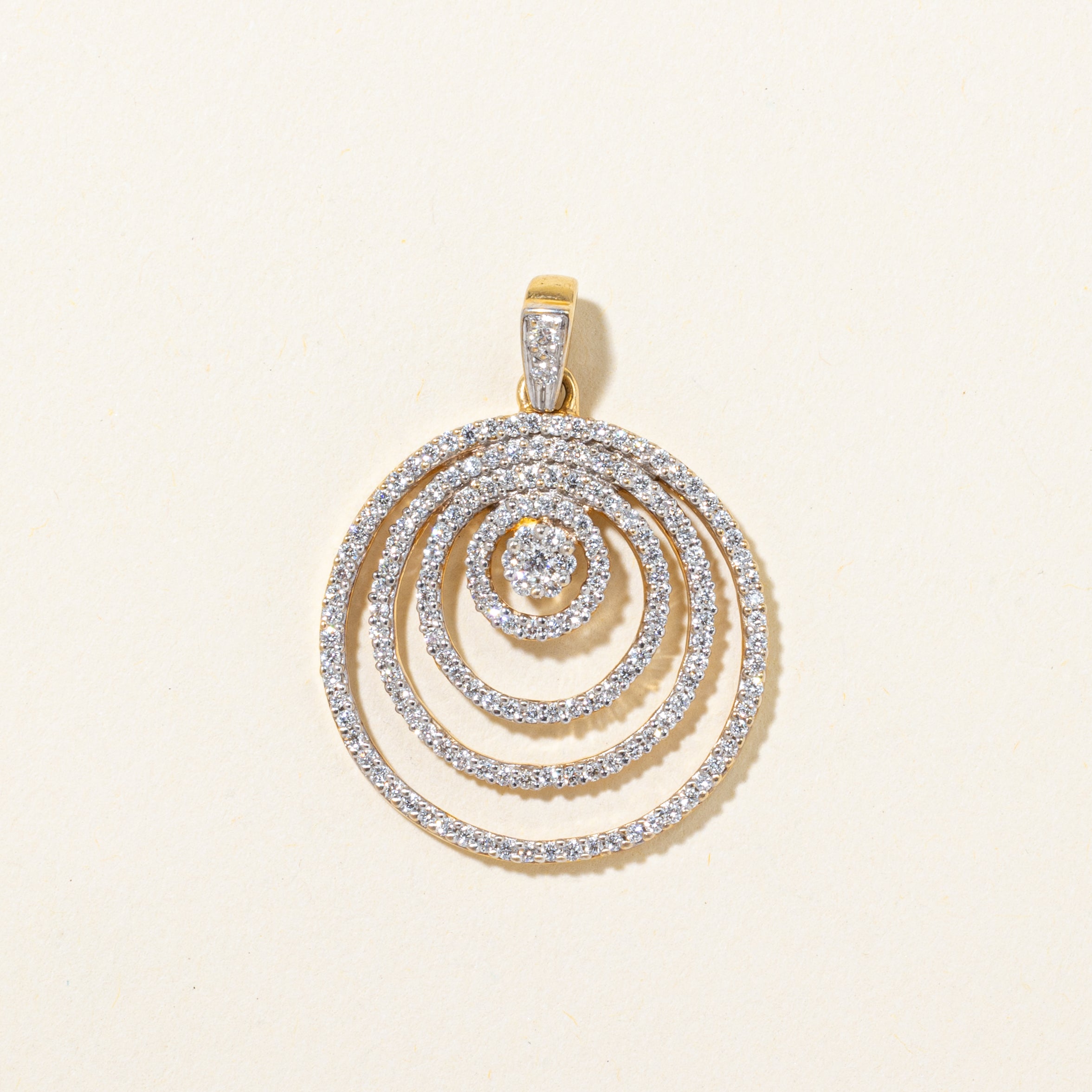 Multi Layred Diamond Circle Pendant | 0.81ctw