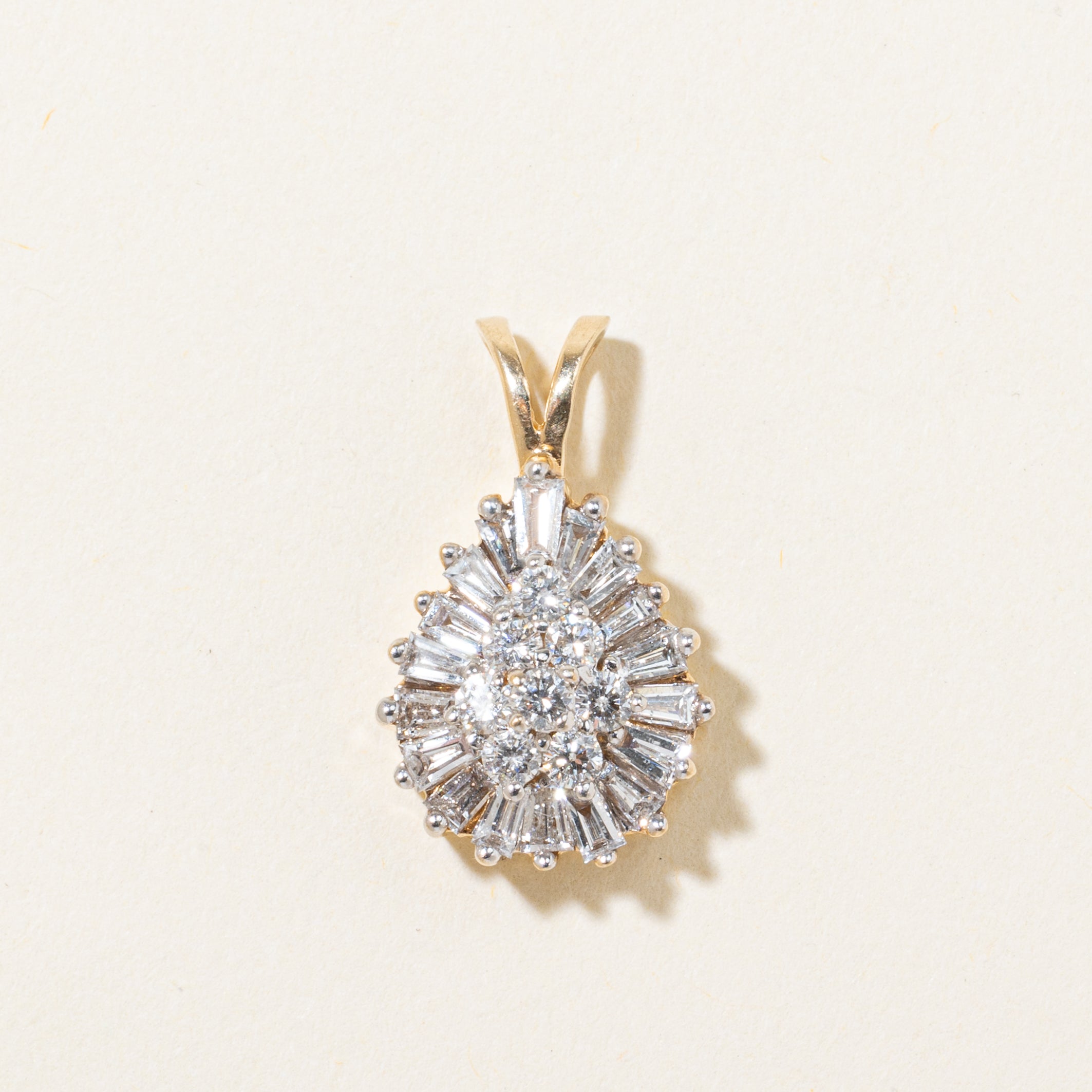 Diamond Cluster Pear Shaped Pendant | 1.00ctw