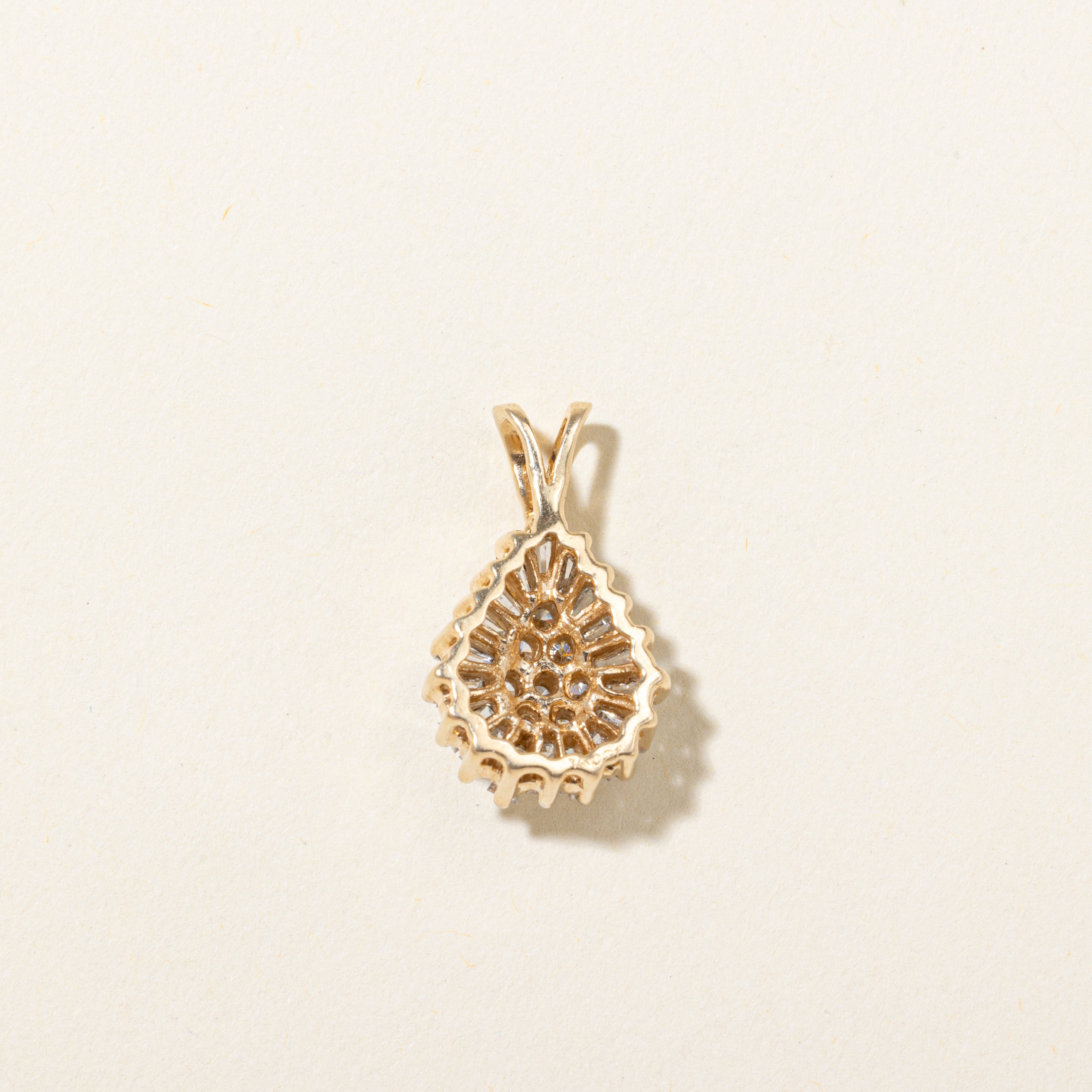 Diamond Cluster Pear Shaped Pendant | 1.00ctw