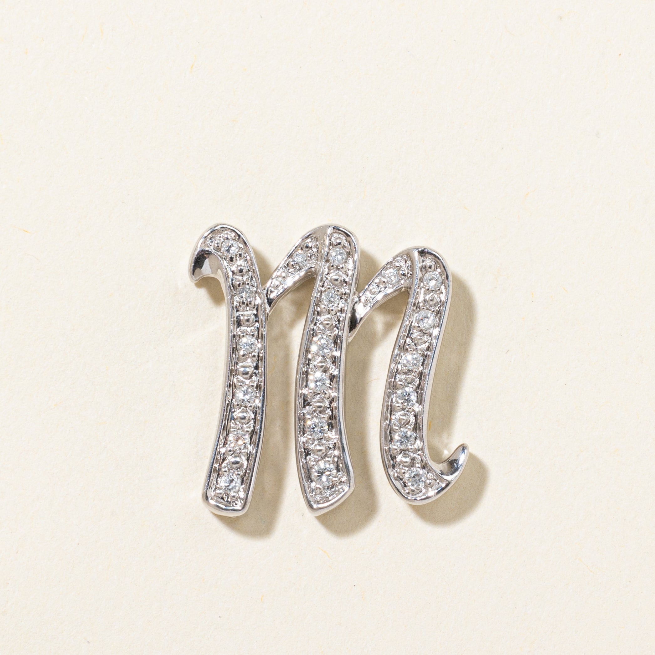 Diamond "M" Initial Pendant | 0.18ctw