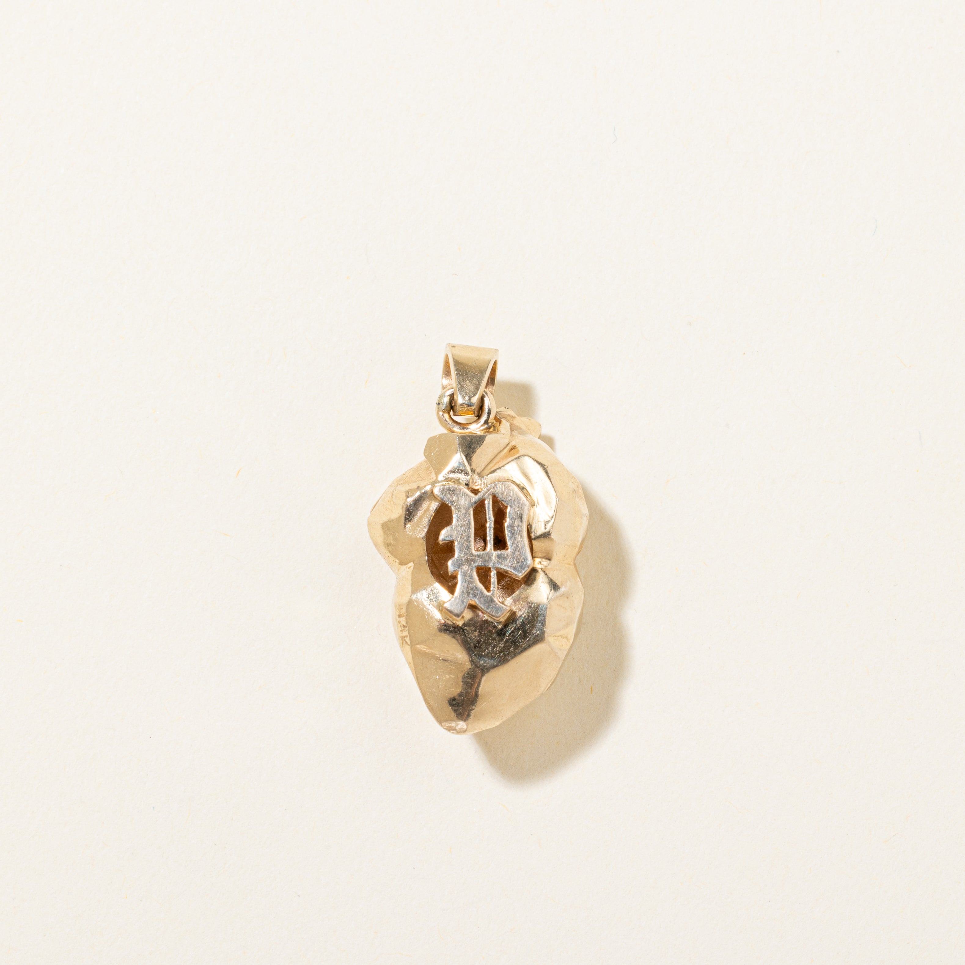 Diamond Anatomical Heart & "P" Initial Pendant | 0.14ct
