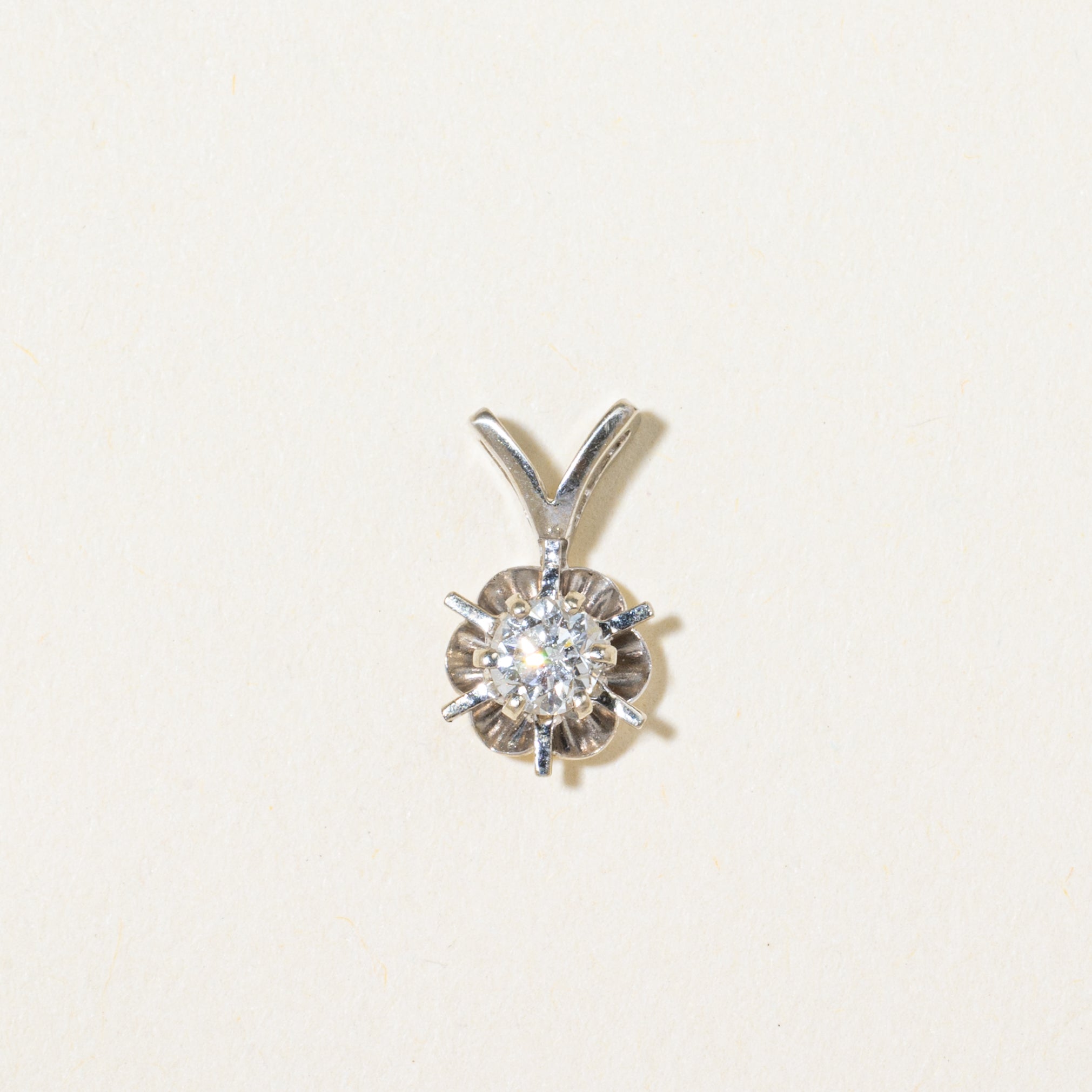 Solitaire Belcher Set Diamond Pendant | 0.21ct
