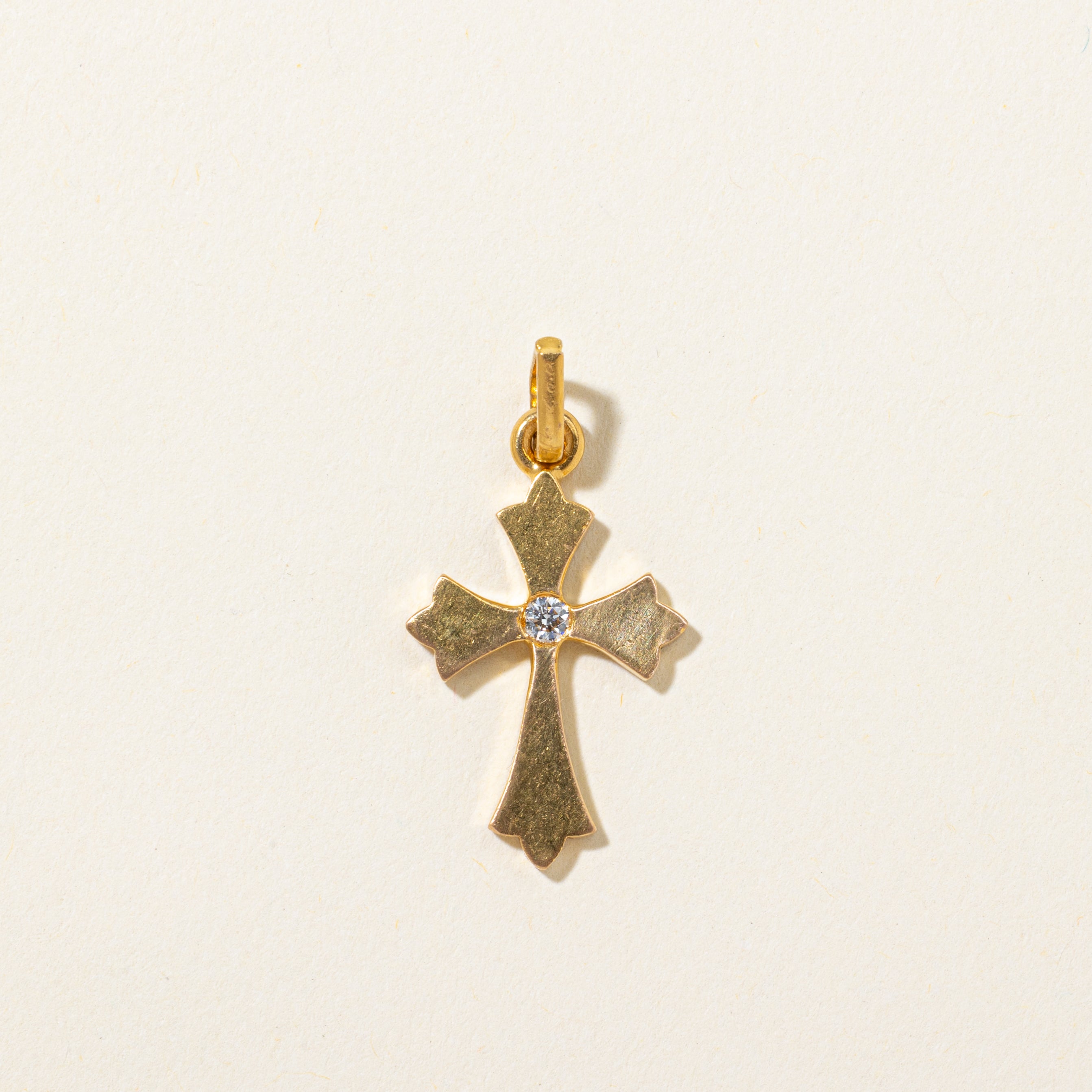Single Diamond Cross Pendant | 0.05ct