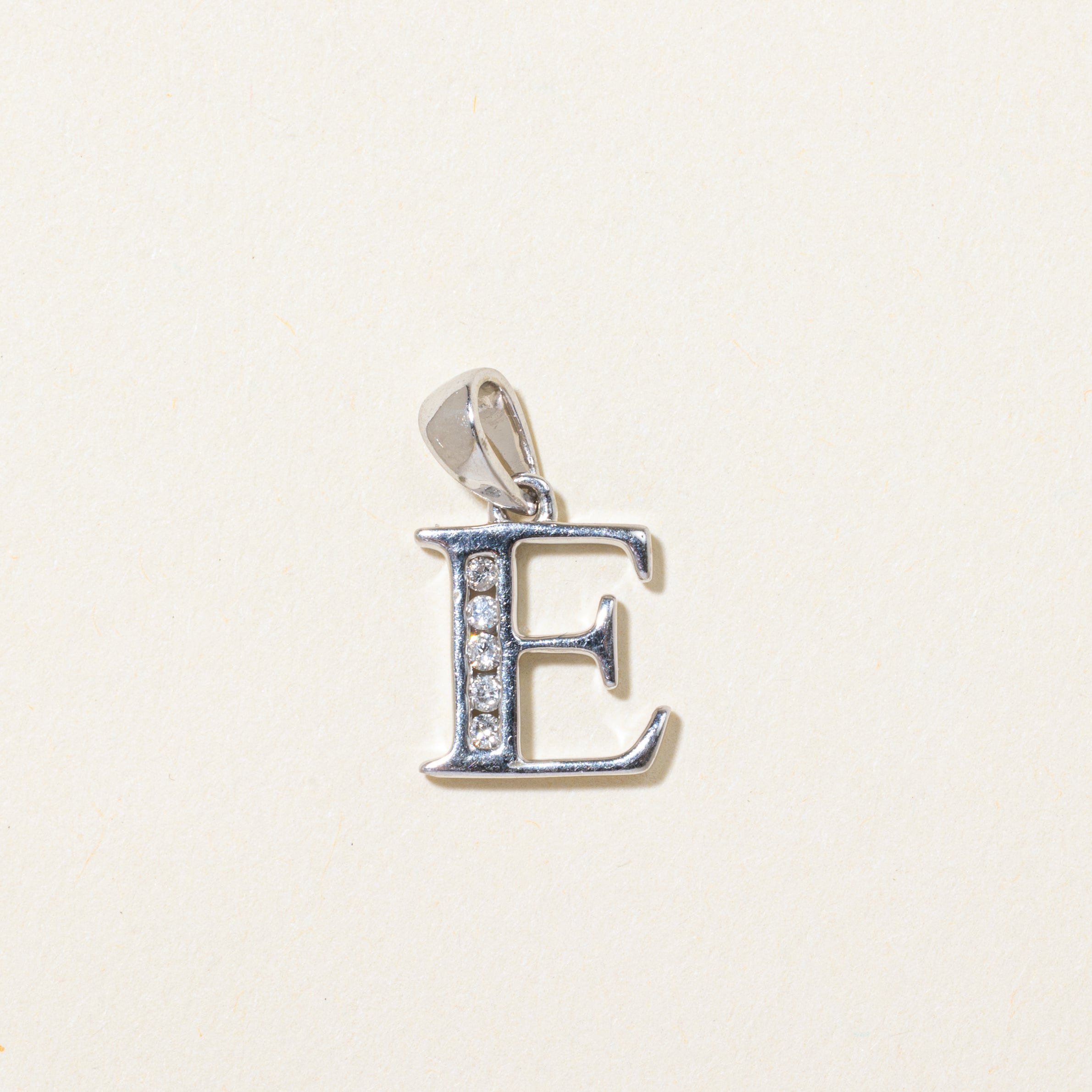 Diamond "E" Initial Pendant | 0.04ctw