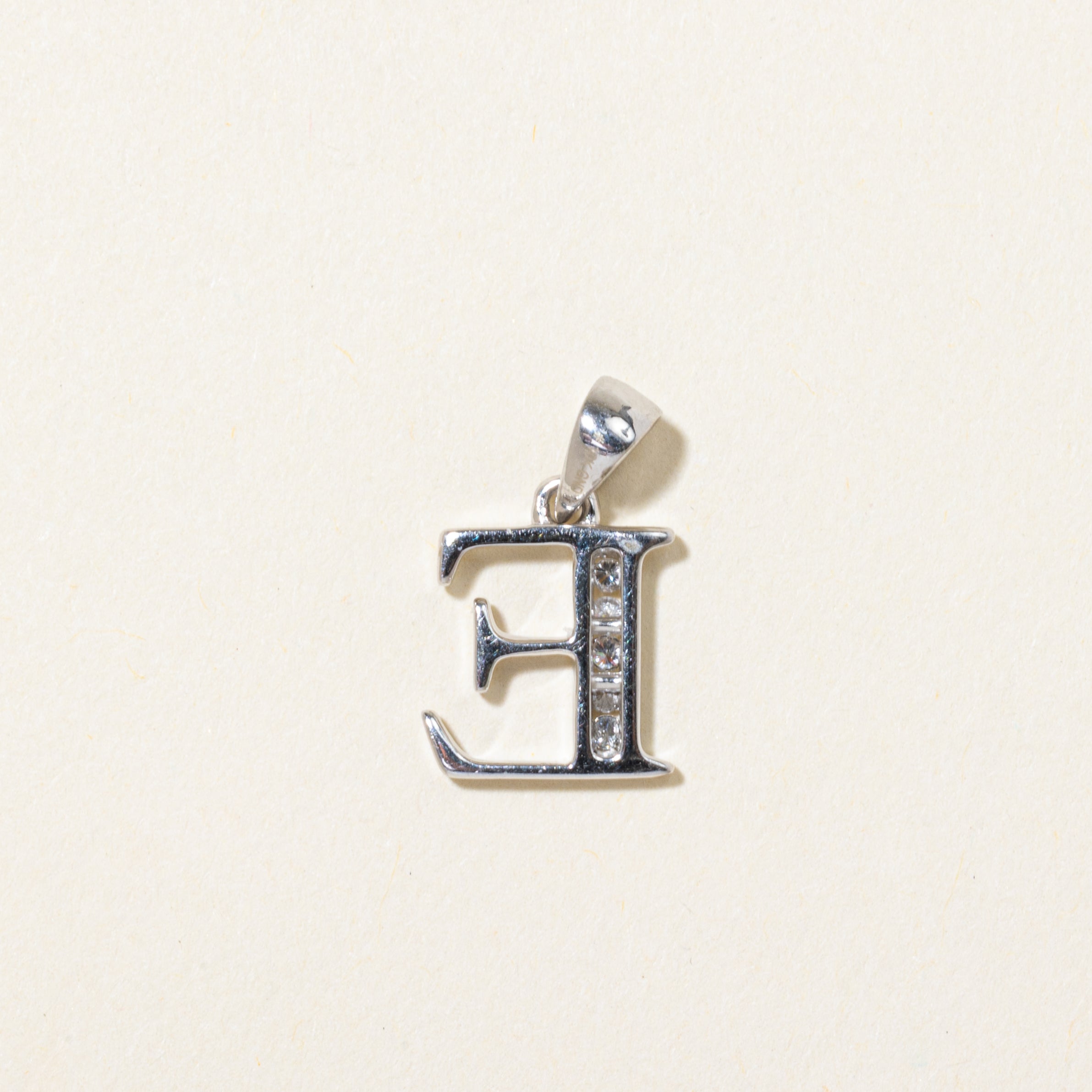 Diamond "E" Initial Pendant | 0.04ctw