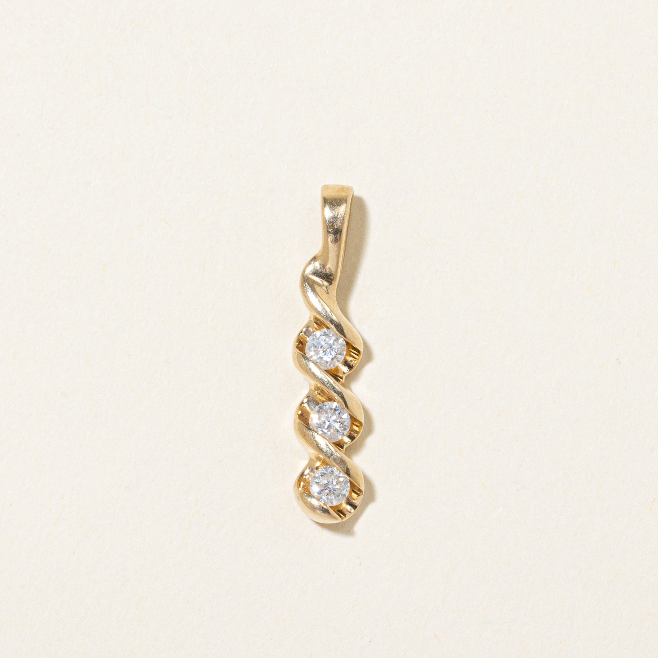 Three Stone Diamond Drop Pendant | 0.23ctw