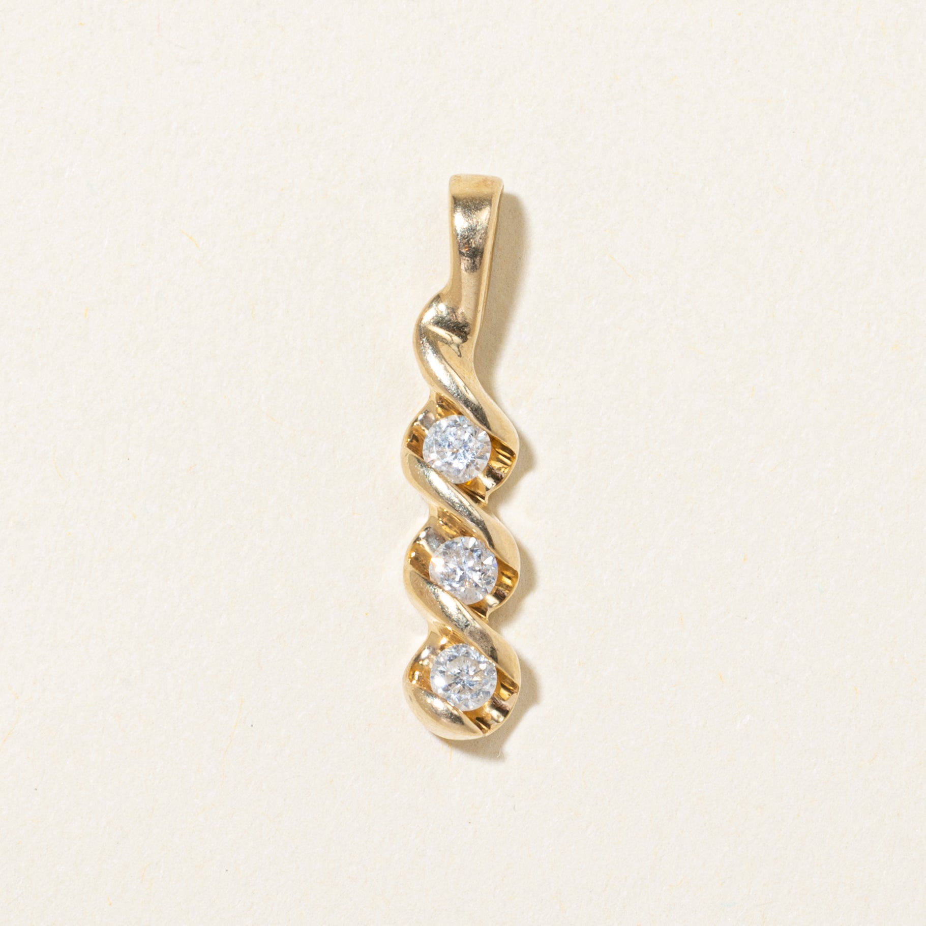 Three Stone Diamond Drop Pendant | 0.23ctw