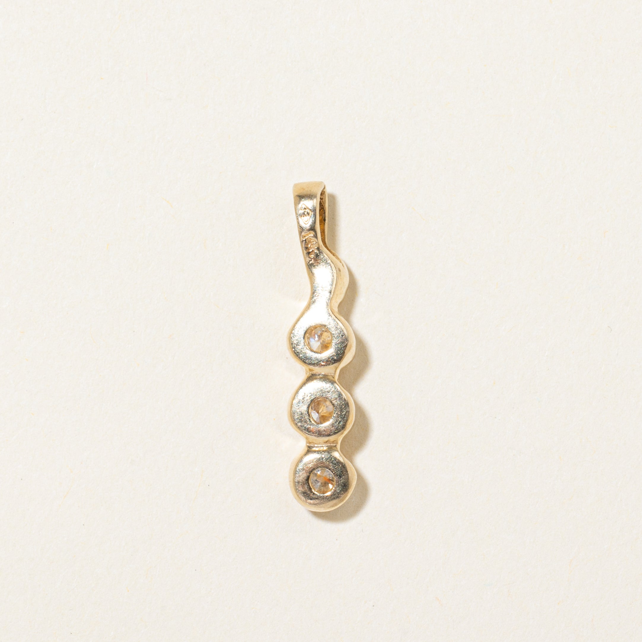 Three Stone Diamond Drop Pendant | 0.23ctw