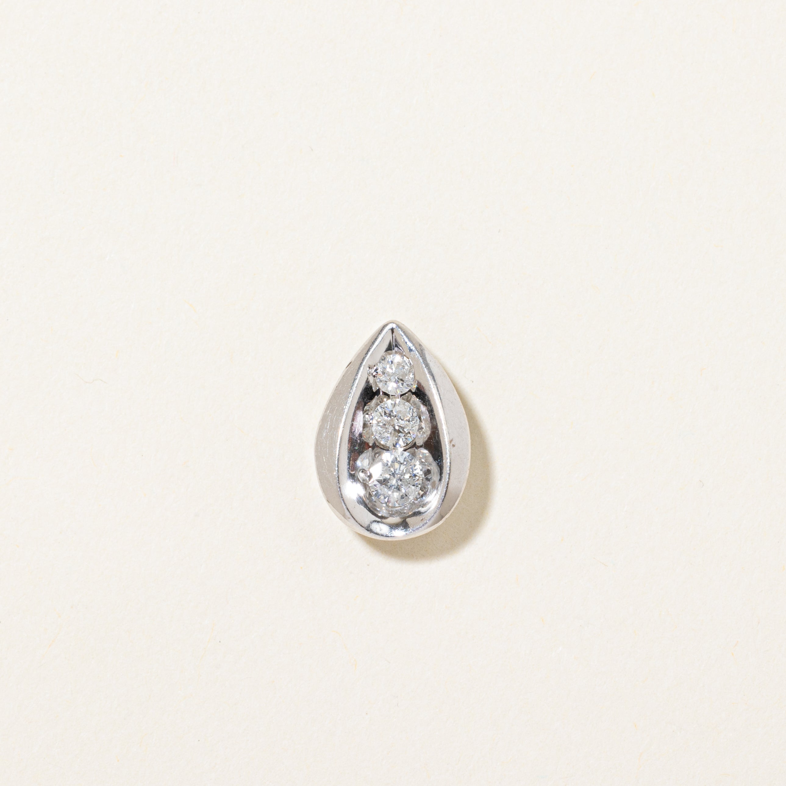 Three Stone Diamond Pear Shaped Pendant | 0.25ctw