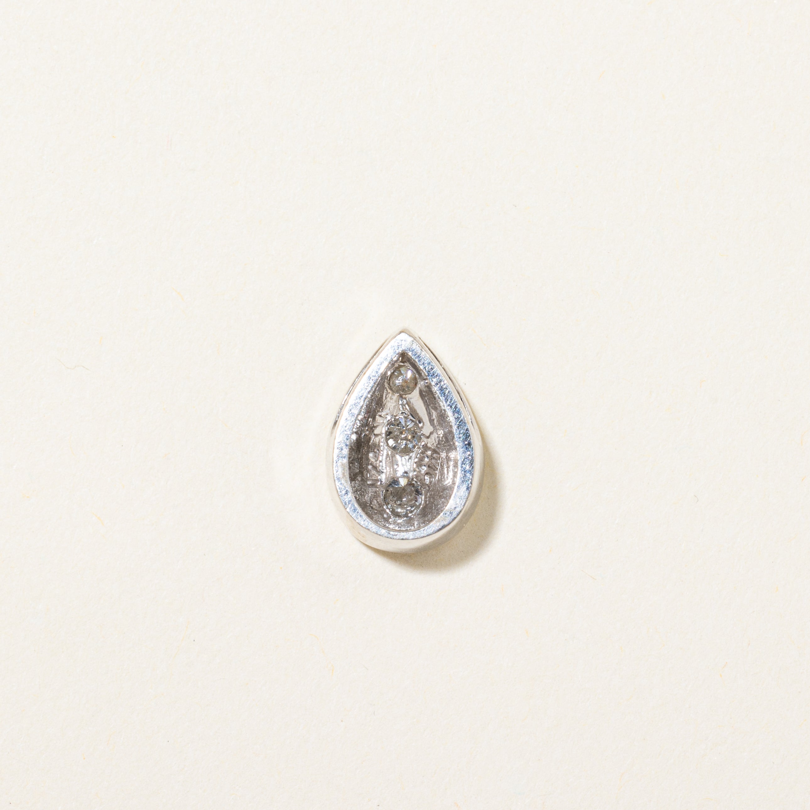 Three Stone Diamond Pear Shaped Pendant | 0.25ctw