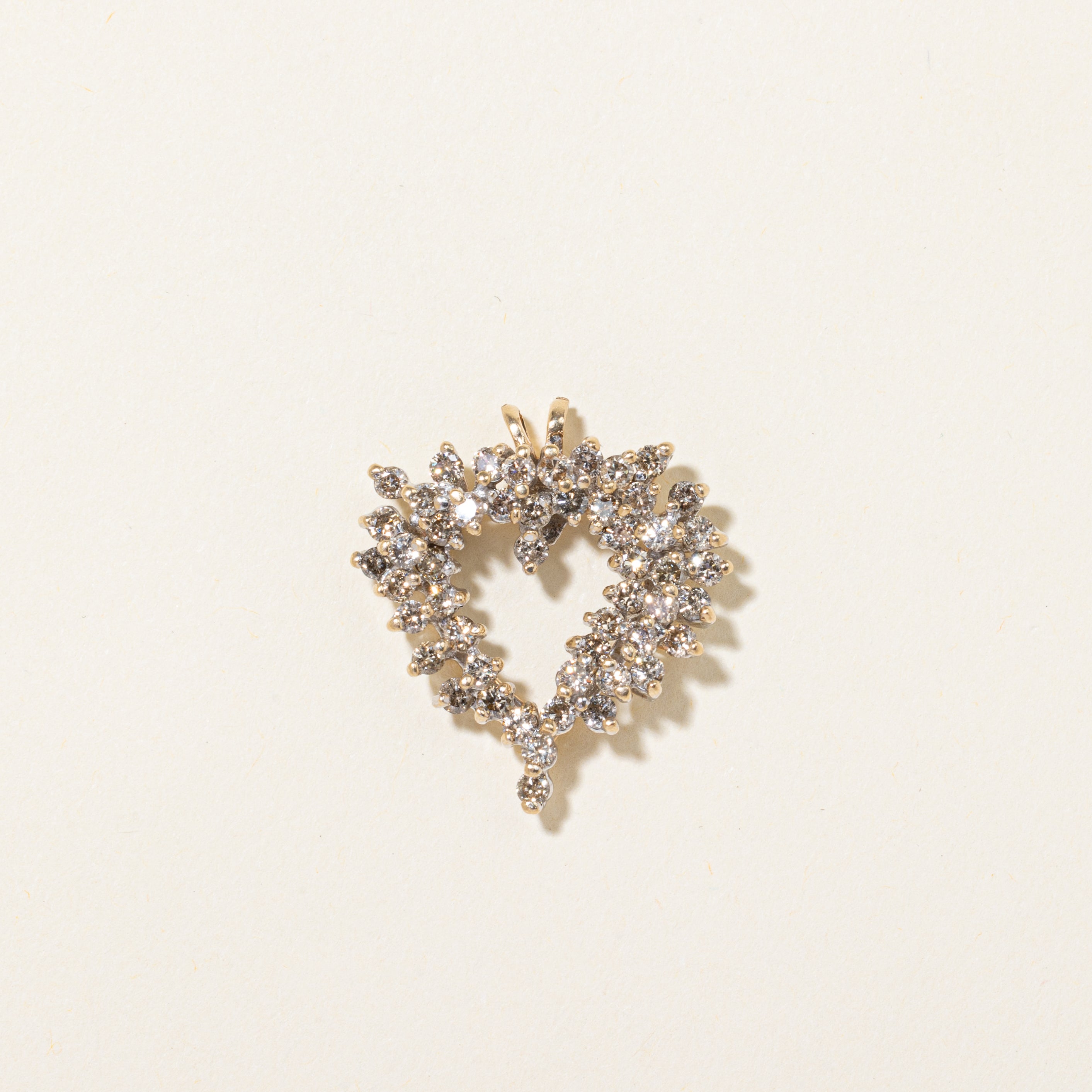 Light Yellow Diamond Heart Pendant | 1.50ctw