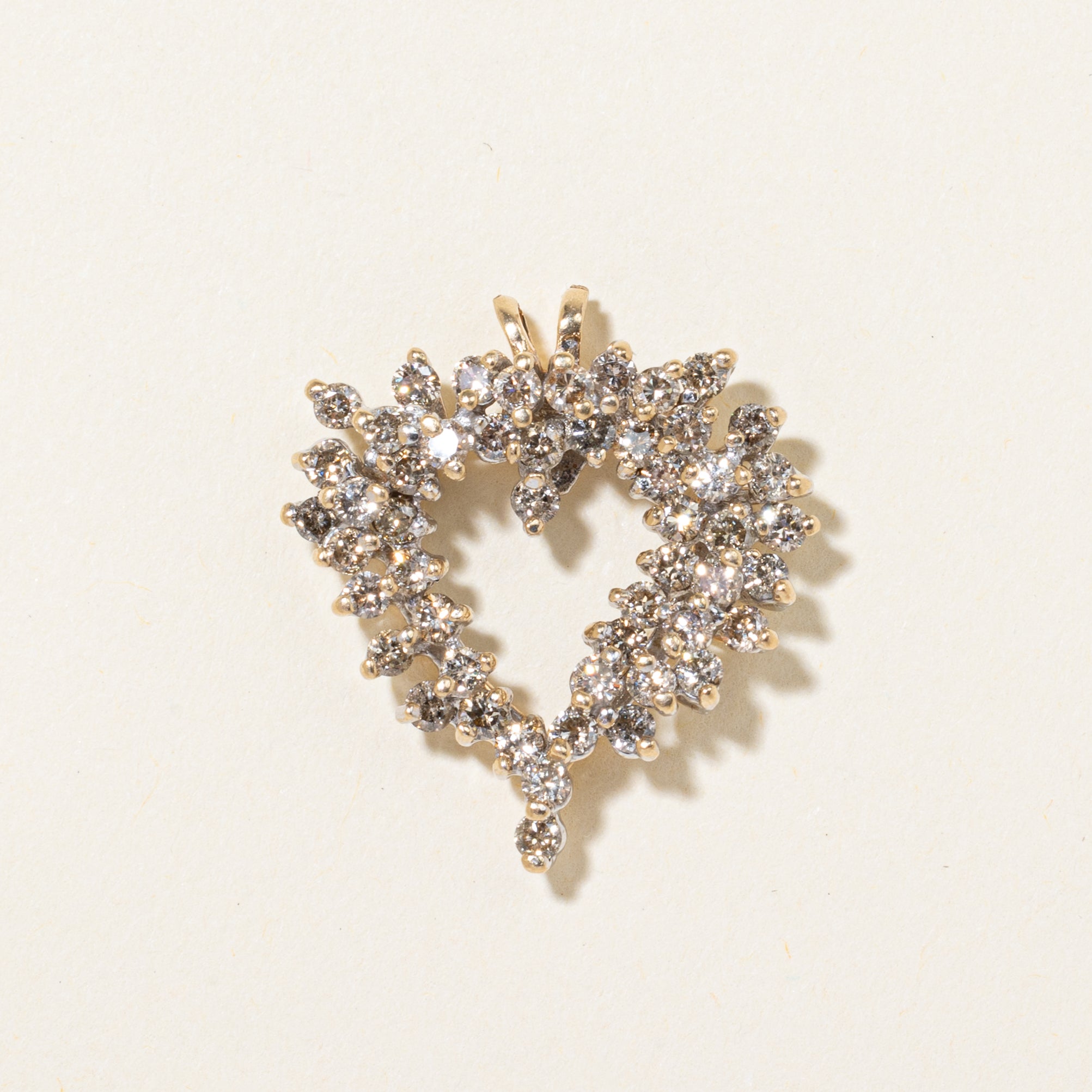 Light Yellow Diamond Heart Pendant | 1.50ctw