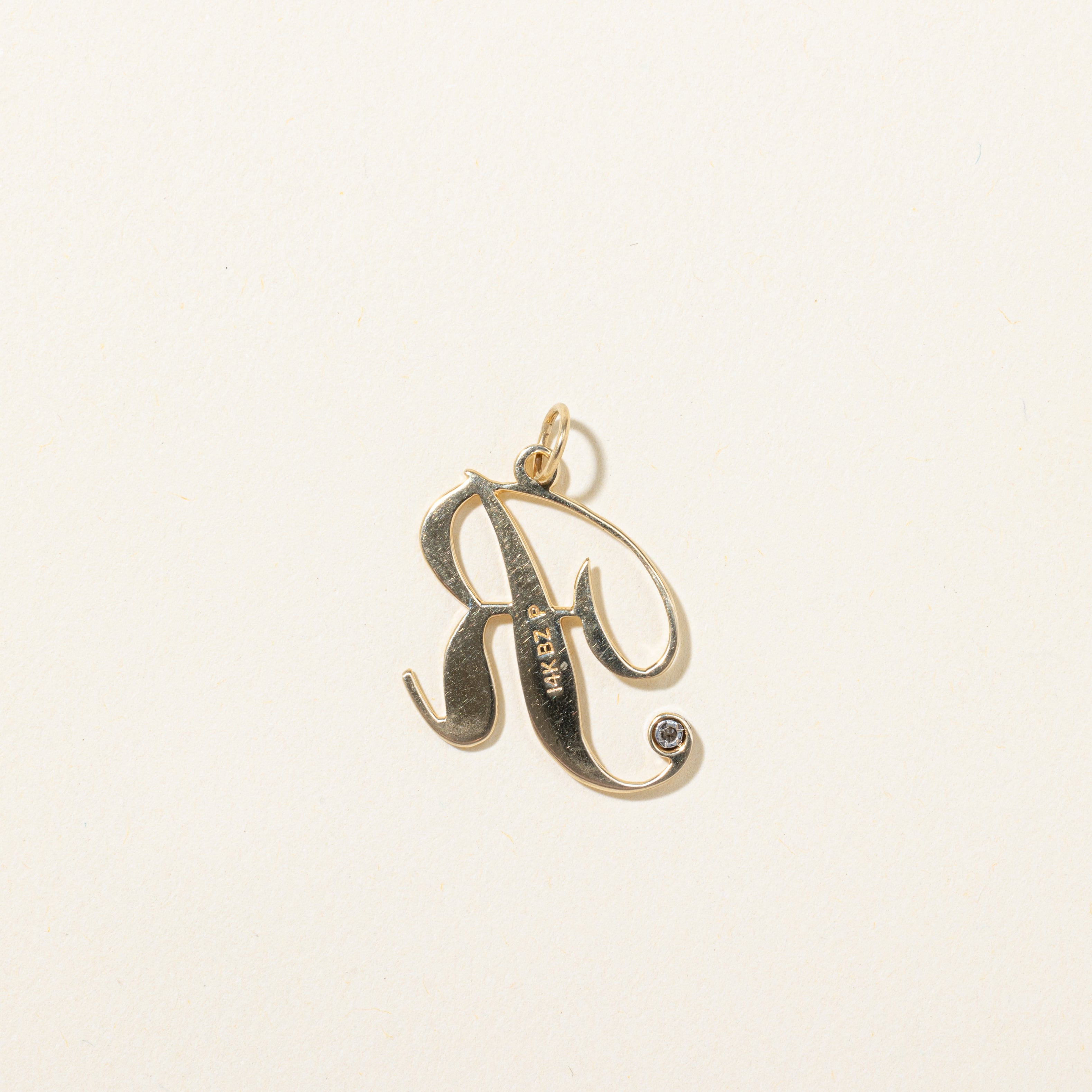 Diamond "R" Initial Pendant | 0.005ct