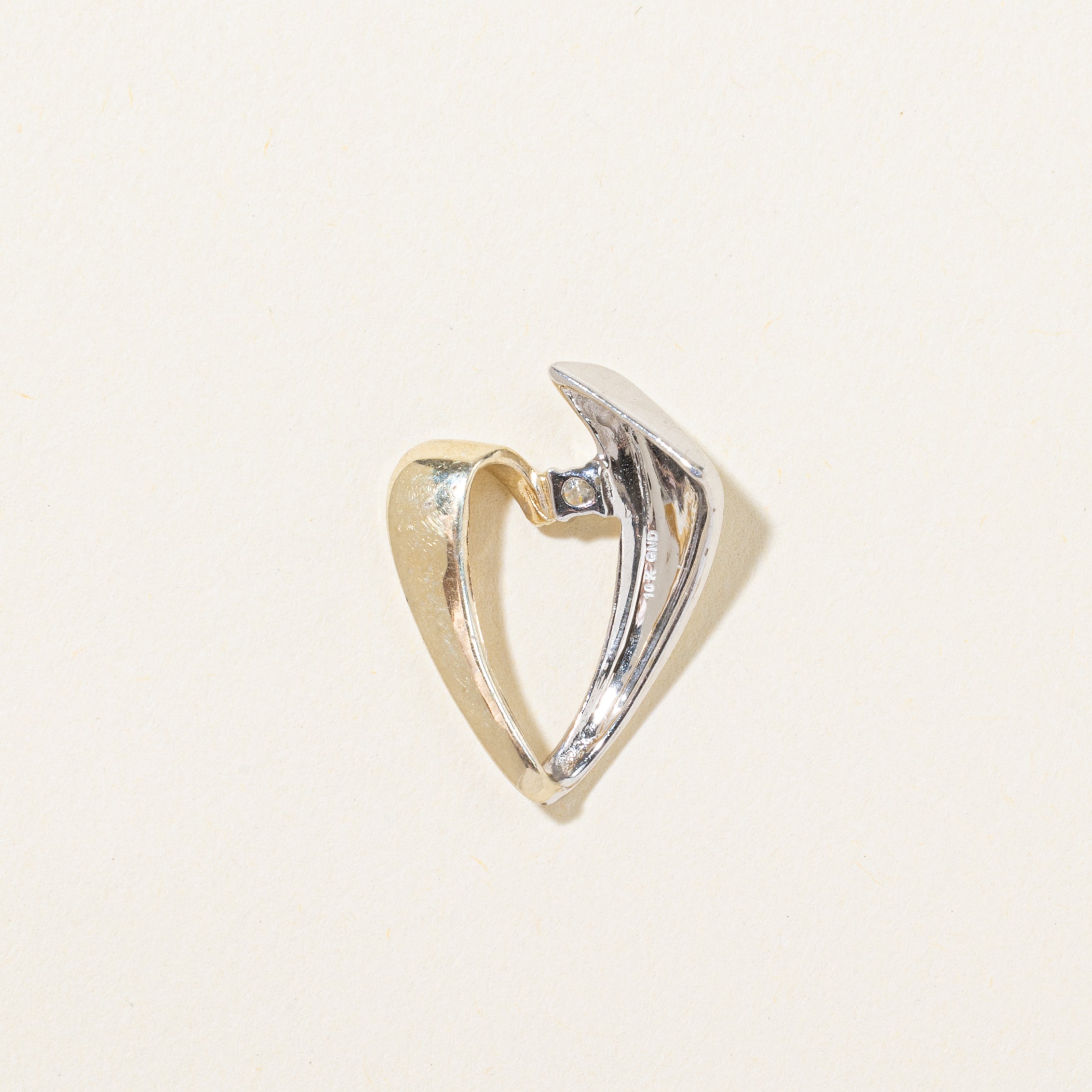 Two Tone Gold Diamond Abstract Pendant | 0.04ct