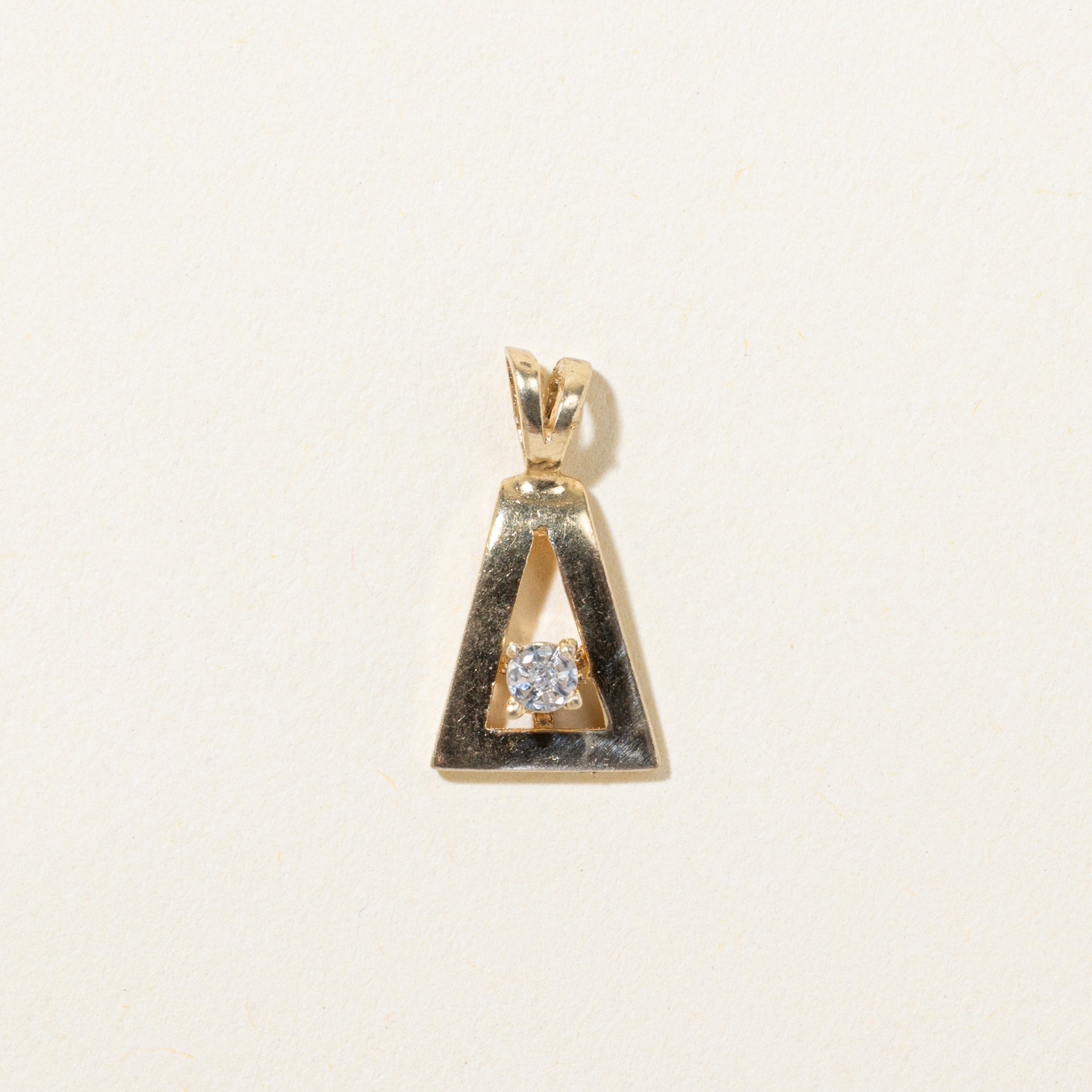Single Diamond Triangle Pendant | 0.005ct
