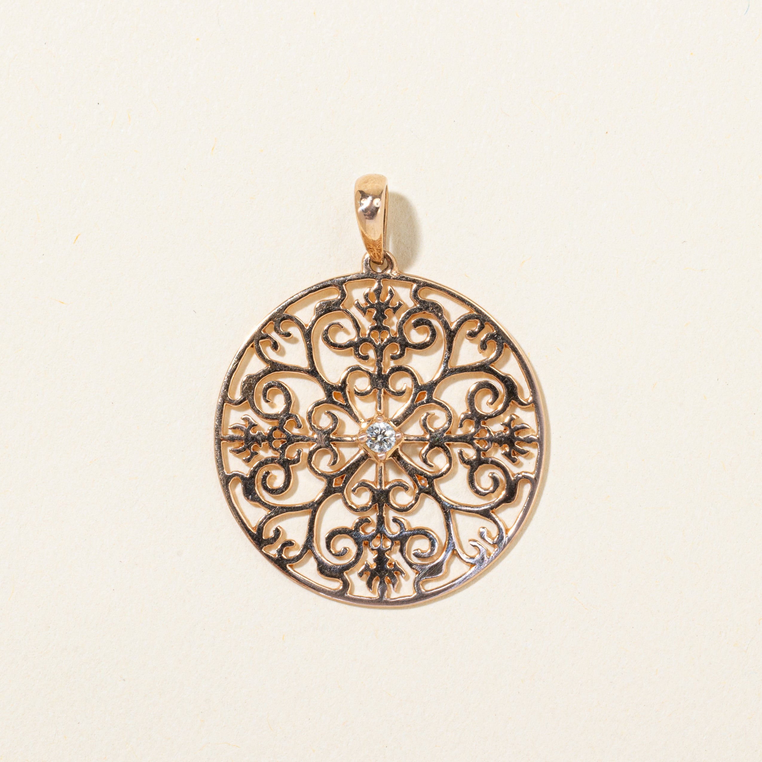 Diamond Lattice Circle Pendant | 0.04ct