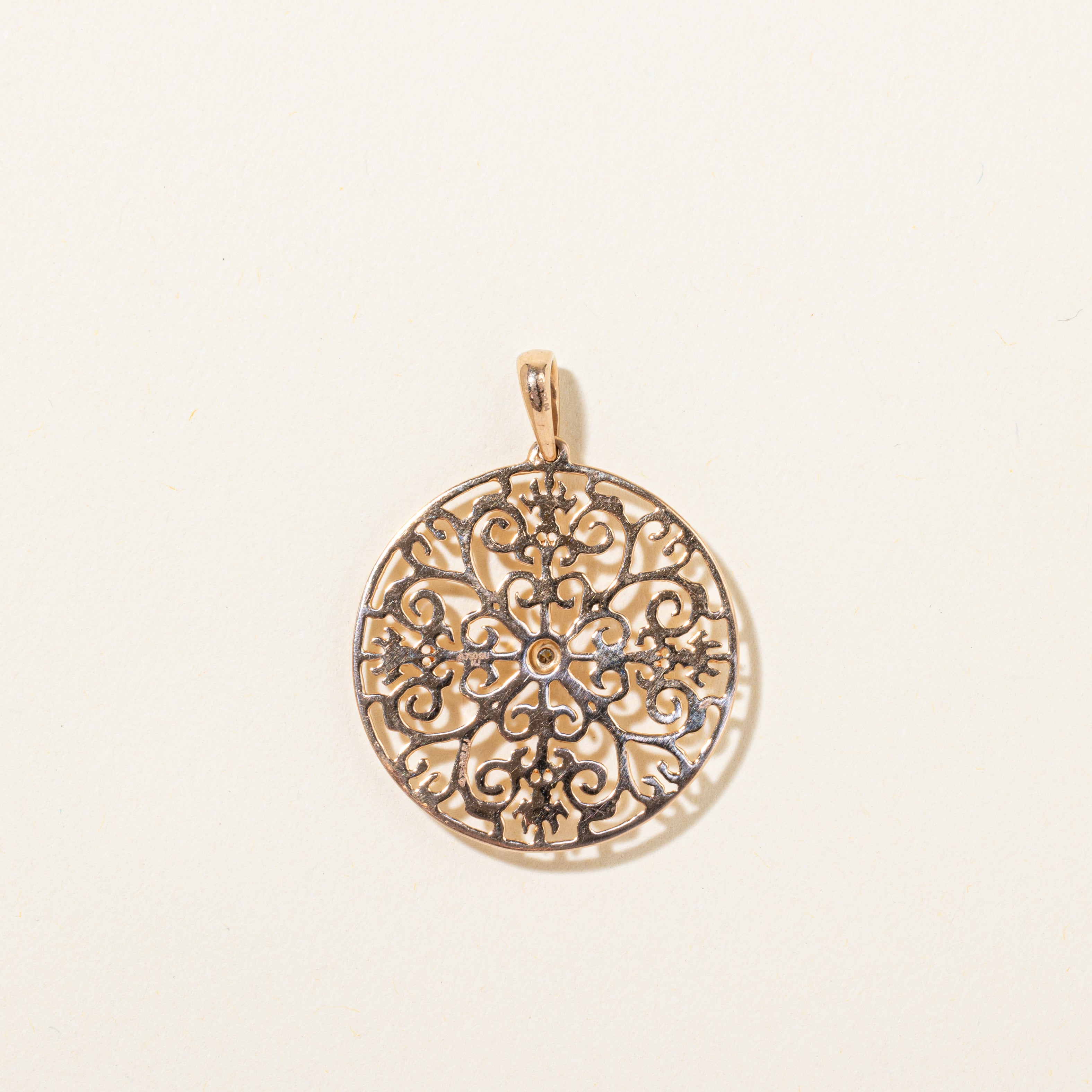 Diamond Lattice Circle Pendant | 0.04ct