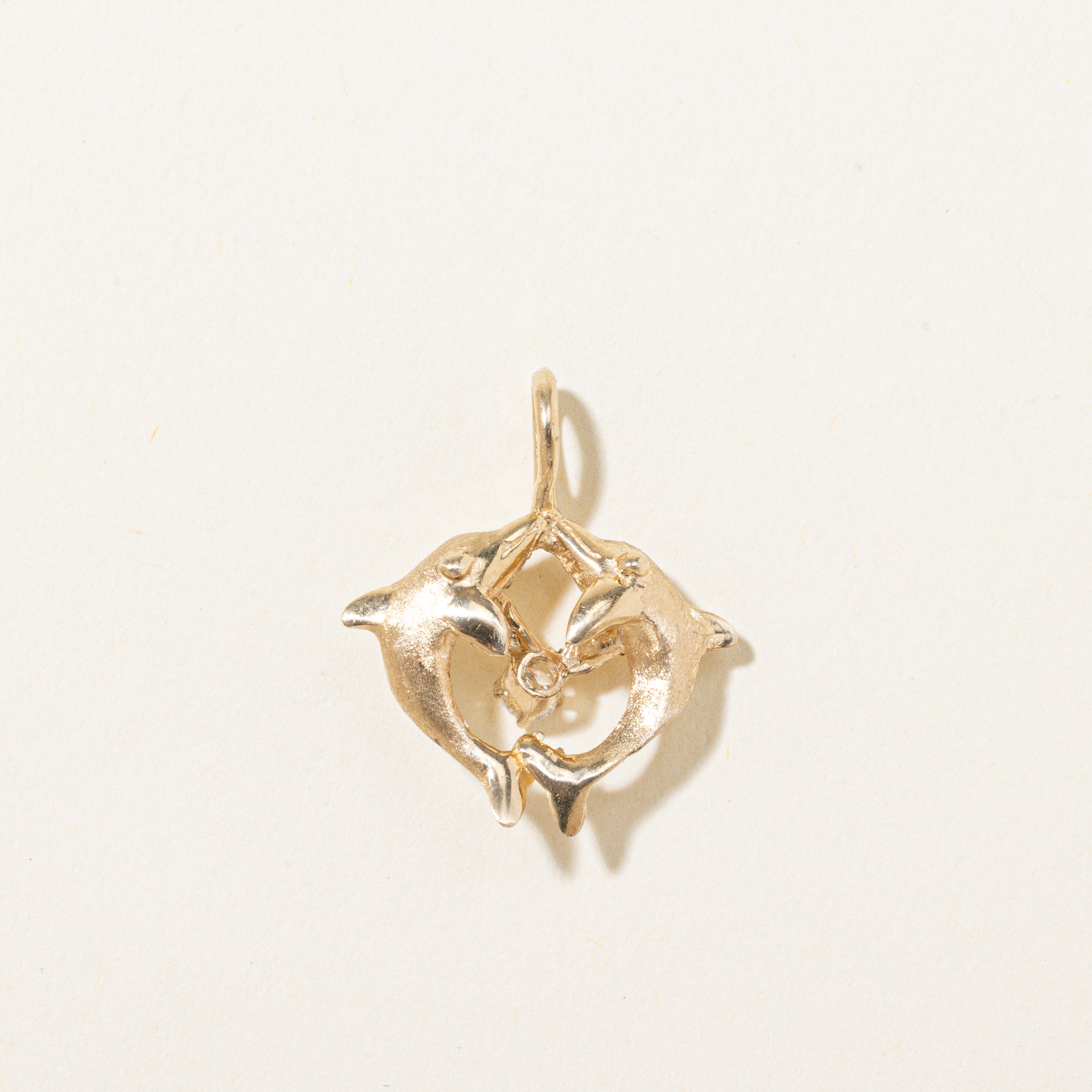 Diamond Double Dolphin Pendant | 0.09ct