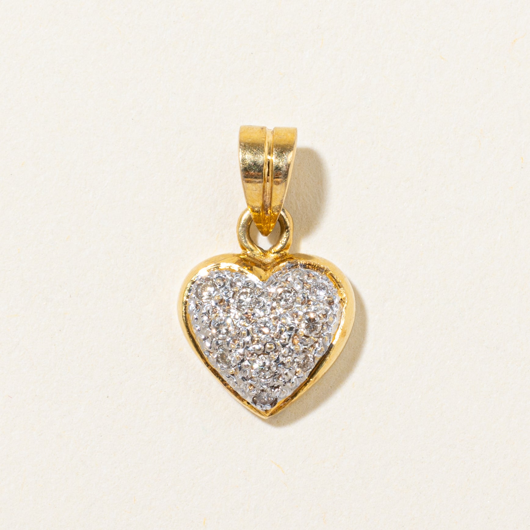 Pavé Set Diamond Heart Pendant | 0.10ctw