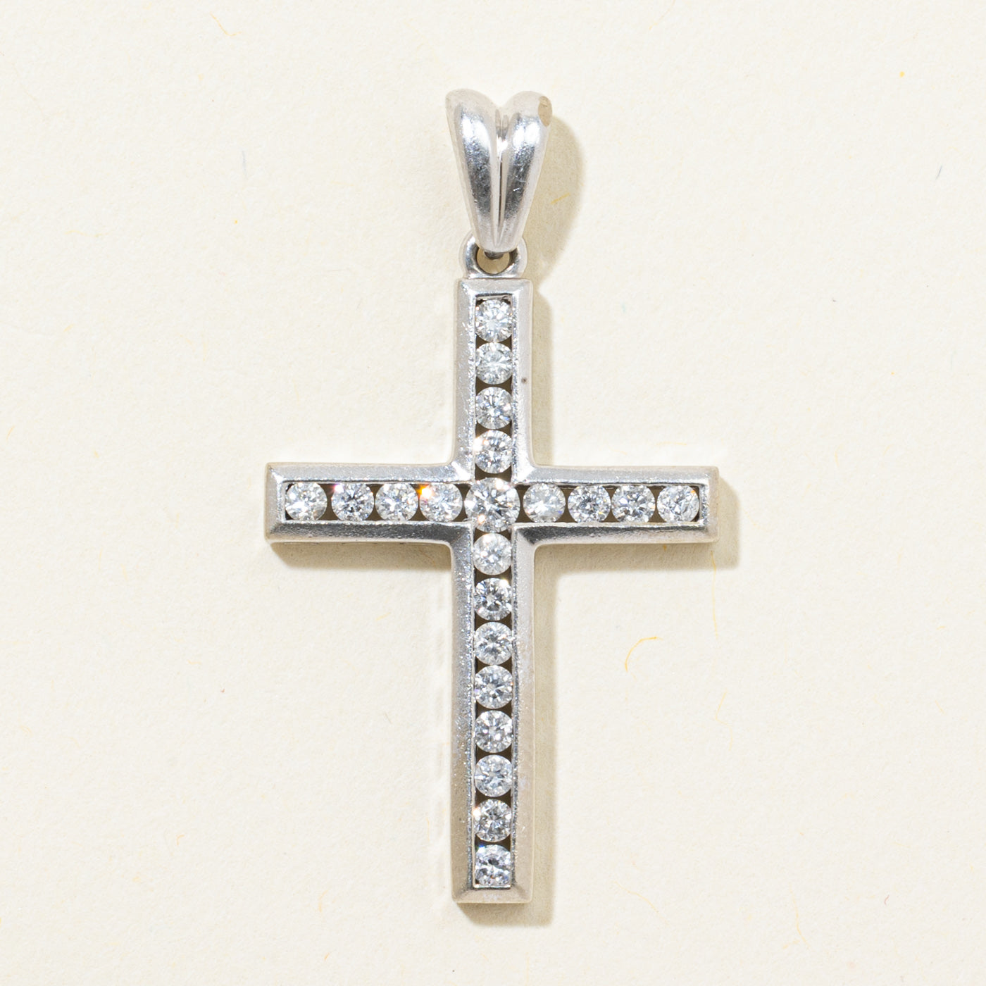 Channel Set Diamond Cross Pendant | 0.50ctw