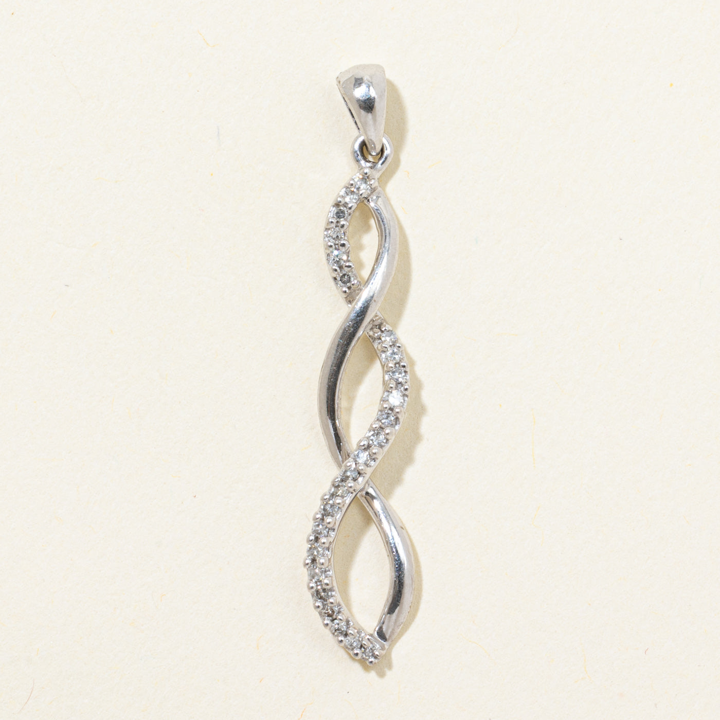 Diamond Twisted Drop Pendant | 0.12ctw