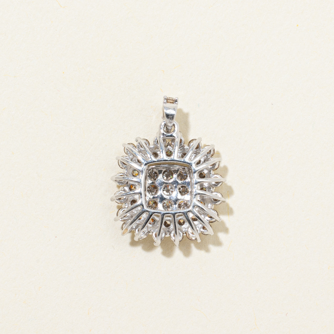 18k Light Brown Diamond Cluster Pendant | 1.00ctw