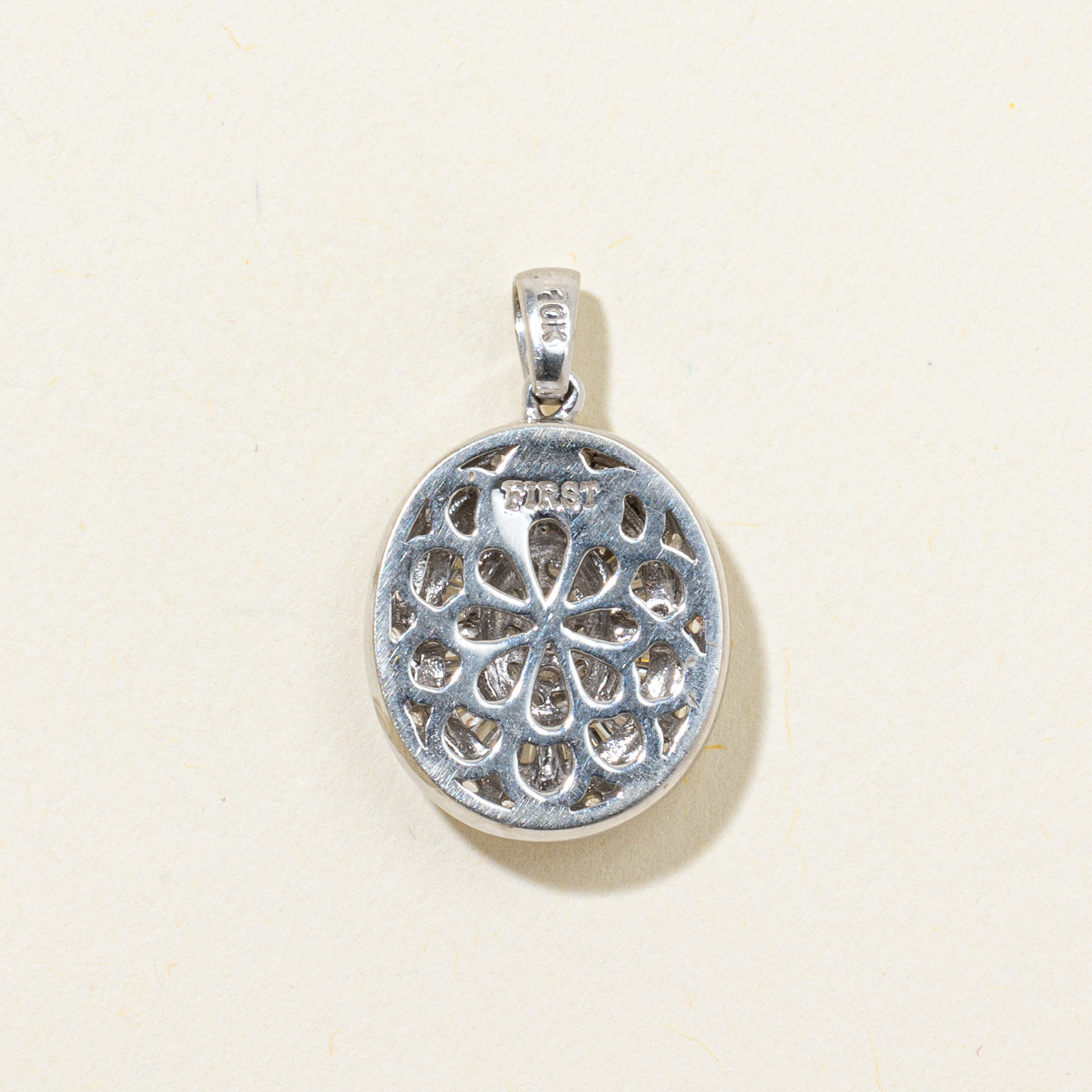 Multi Cut Diamond Cluster Oval Pendant | 0.45ctw