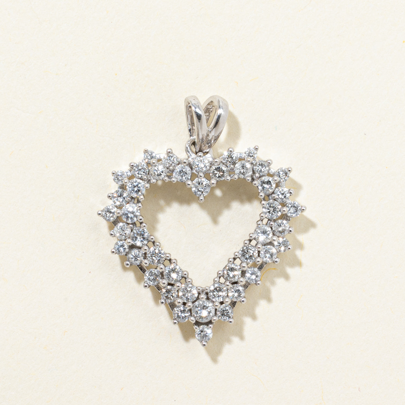 Diamond Open Heart Pendant | 0.76ctw