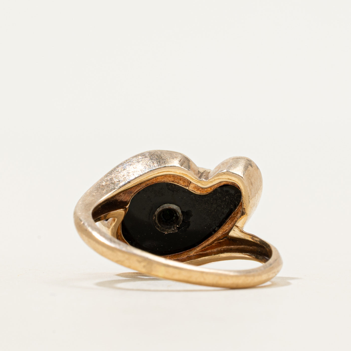 Onyx & Diamond Pear Shaped Bypass Ring | 1.60ct, 0.005ct | SZ 5.5