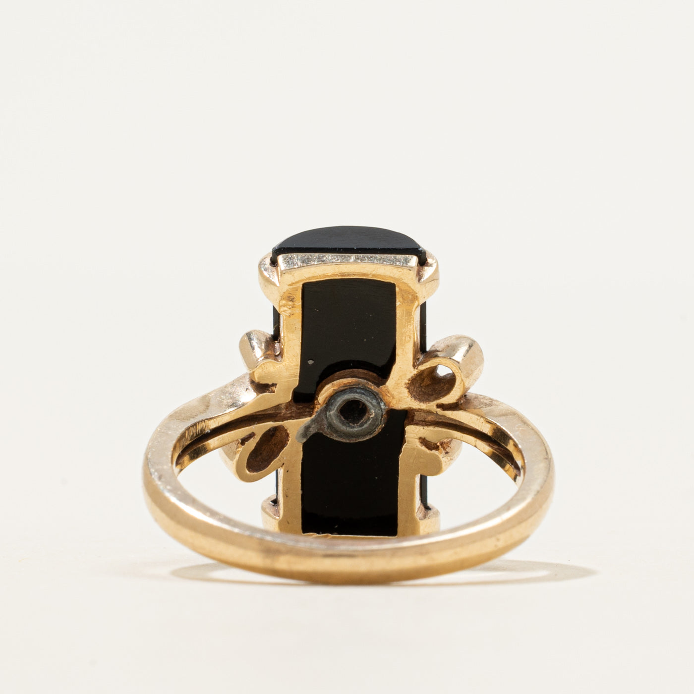Onyx & Diamond Column Ring | 2.97ct, 0.005ct | SZ 6