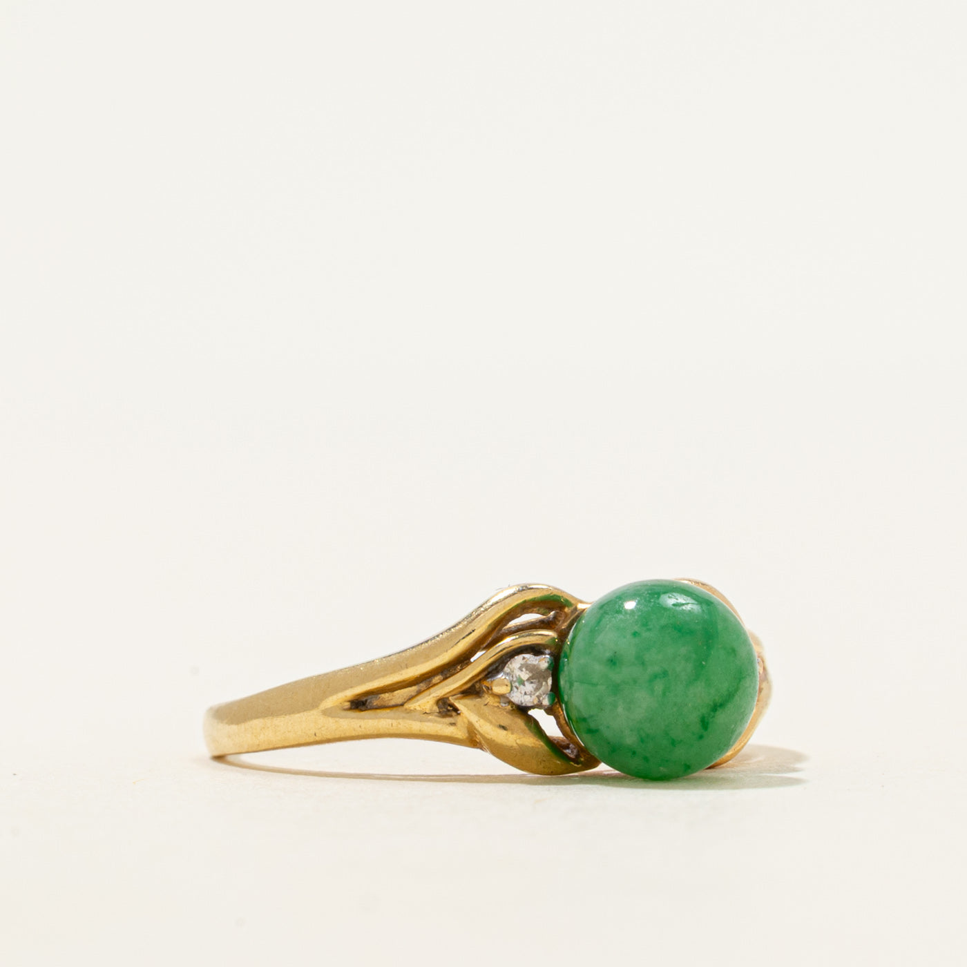 Jadeite & Diamond Tapered Ring | 2.30ct, 0.04ctw | SZ 7.25
