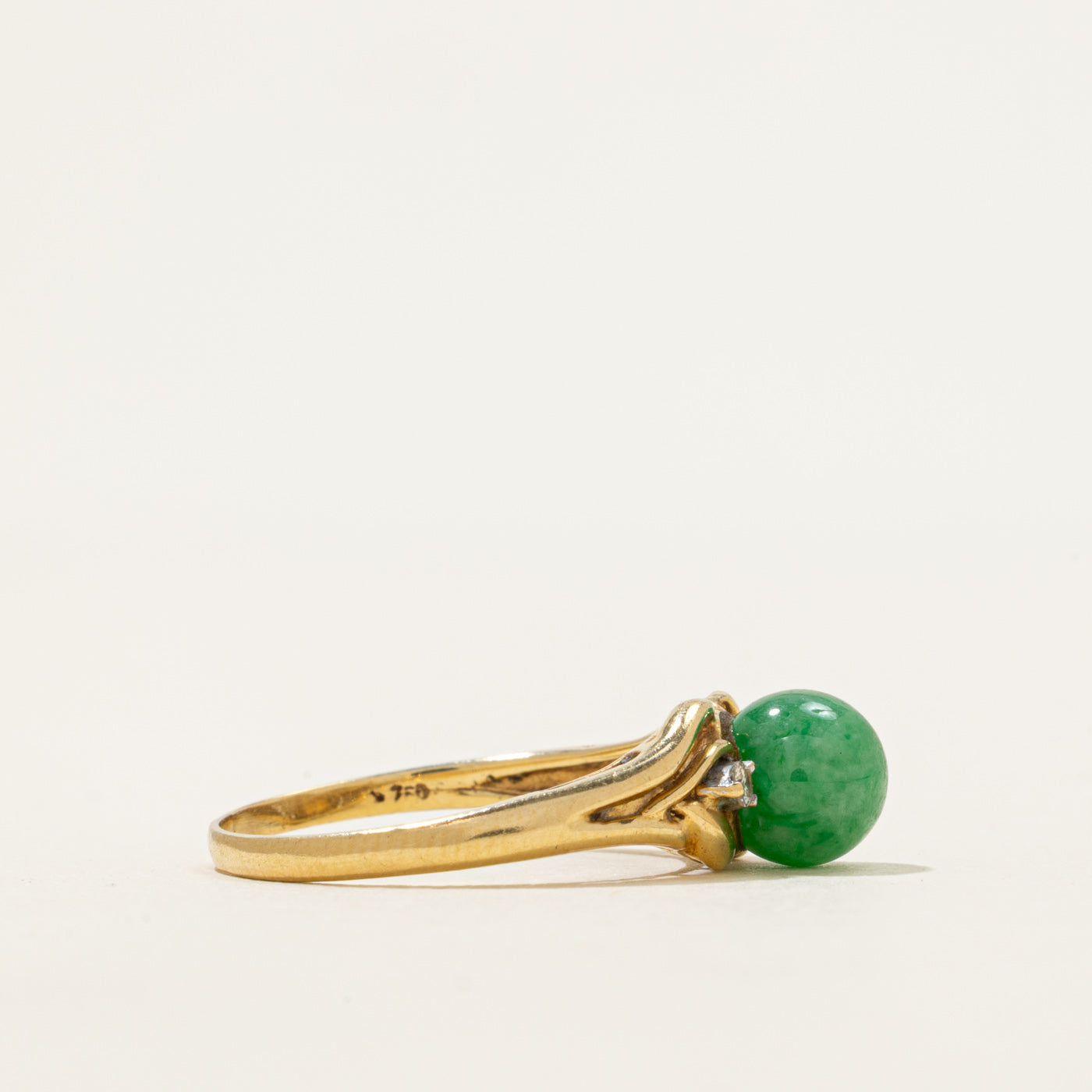 Jadeite & Diamond Tapered Ring | 2.30ct, 0.04ctw | SZ 7.25