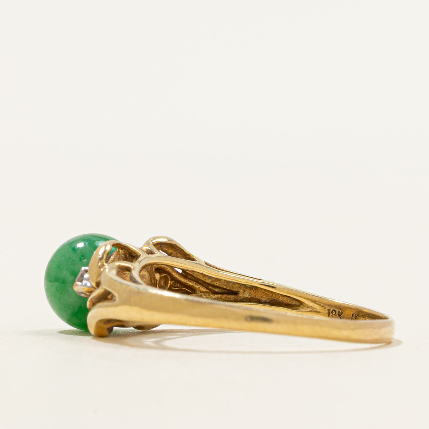 Jadeite & Diamond Tapered Ring | 2.30ct, 0.04ctw | SZ 7.25