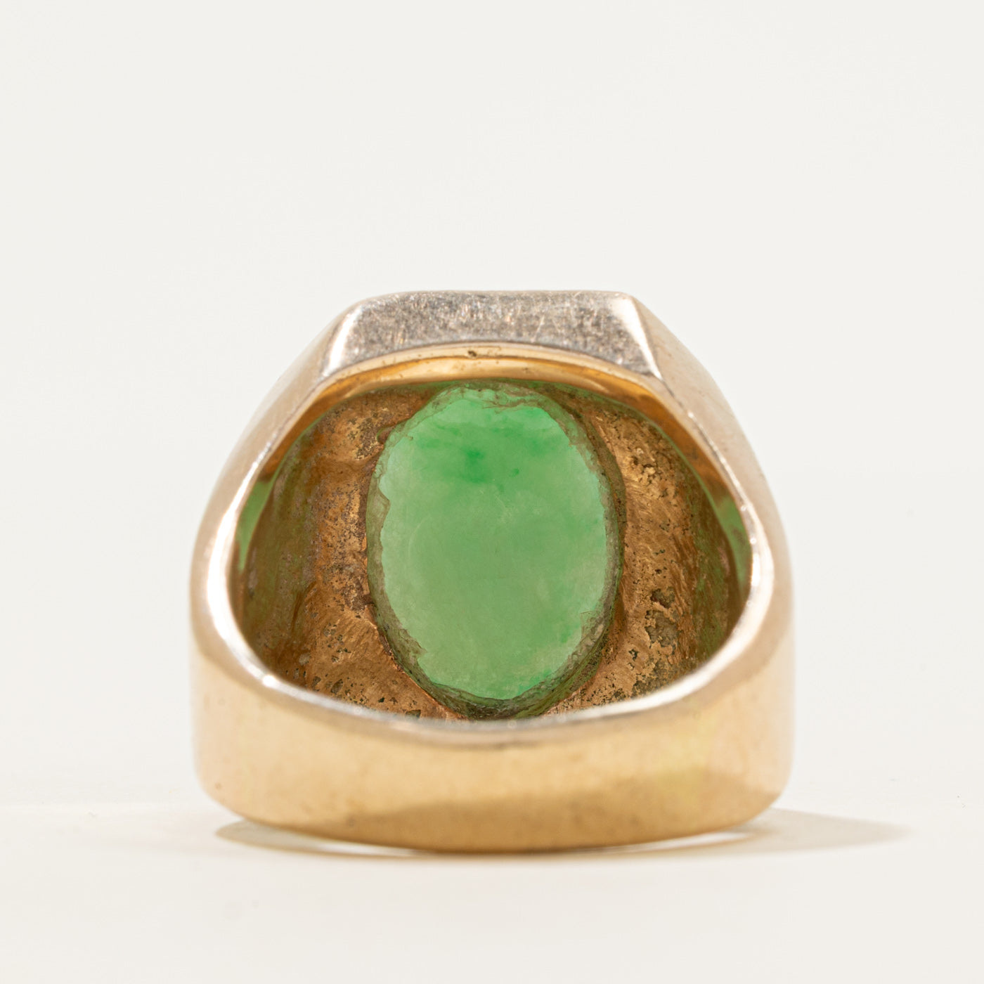 Cabochon Jadeite & Diamond Halo Cocktail Ring | 7.48ct, 0.88ctw | SZ 11