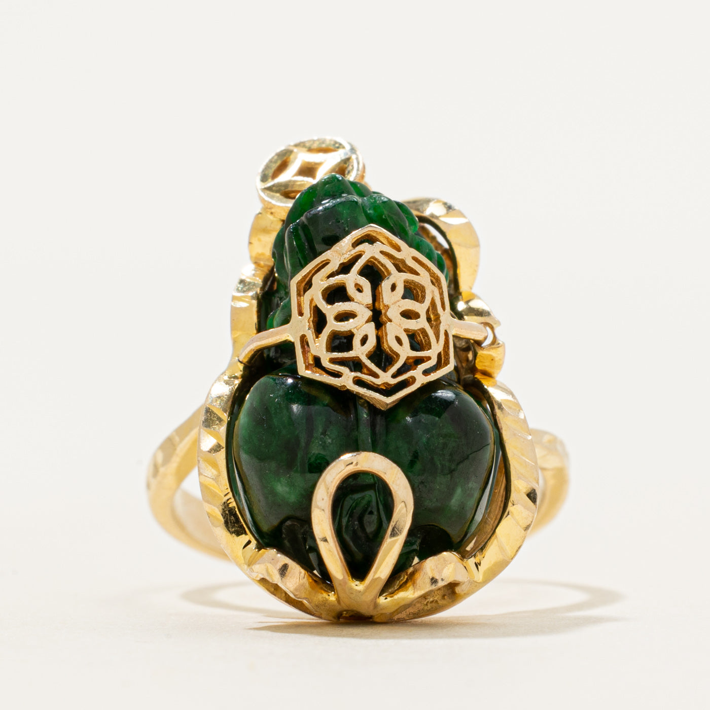 Raw Jadeite Openwork Abstract Ring | 9.00ct | SZ 5.5