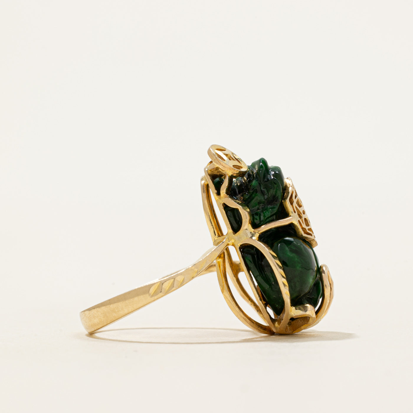 Raw Jadeite Openwork Abstract Ring | 9.00ct | SZ 5.5
