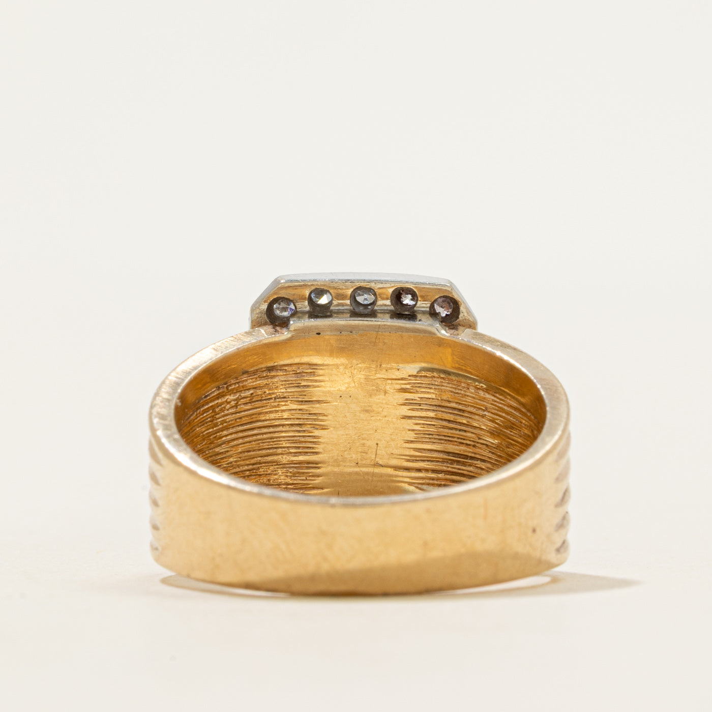 Onyx & Diamond Halo Grooved Ring | 2.01ct, 0.20ctw | SZ 7.25