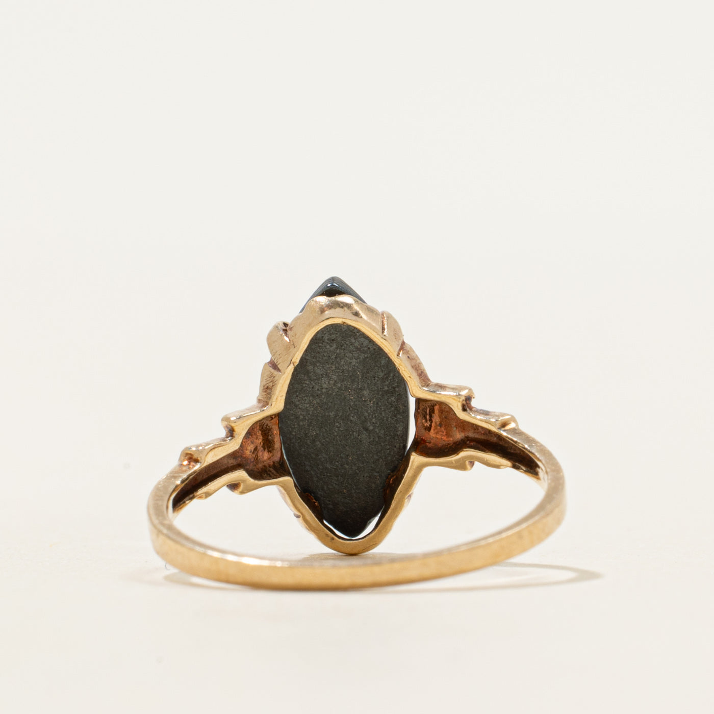 Hematite Textured Navette Ring | 1.60ct | SZ 5.75