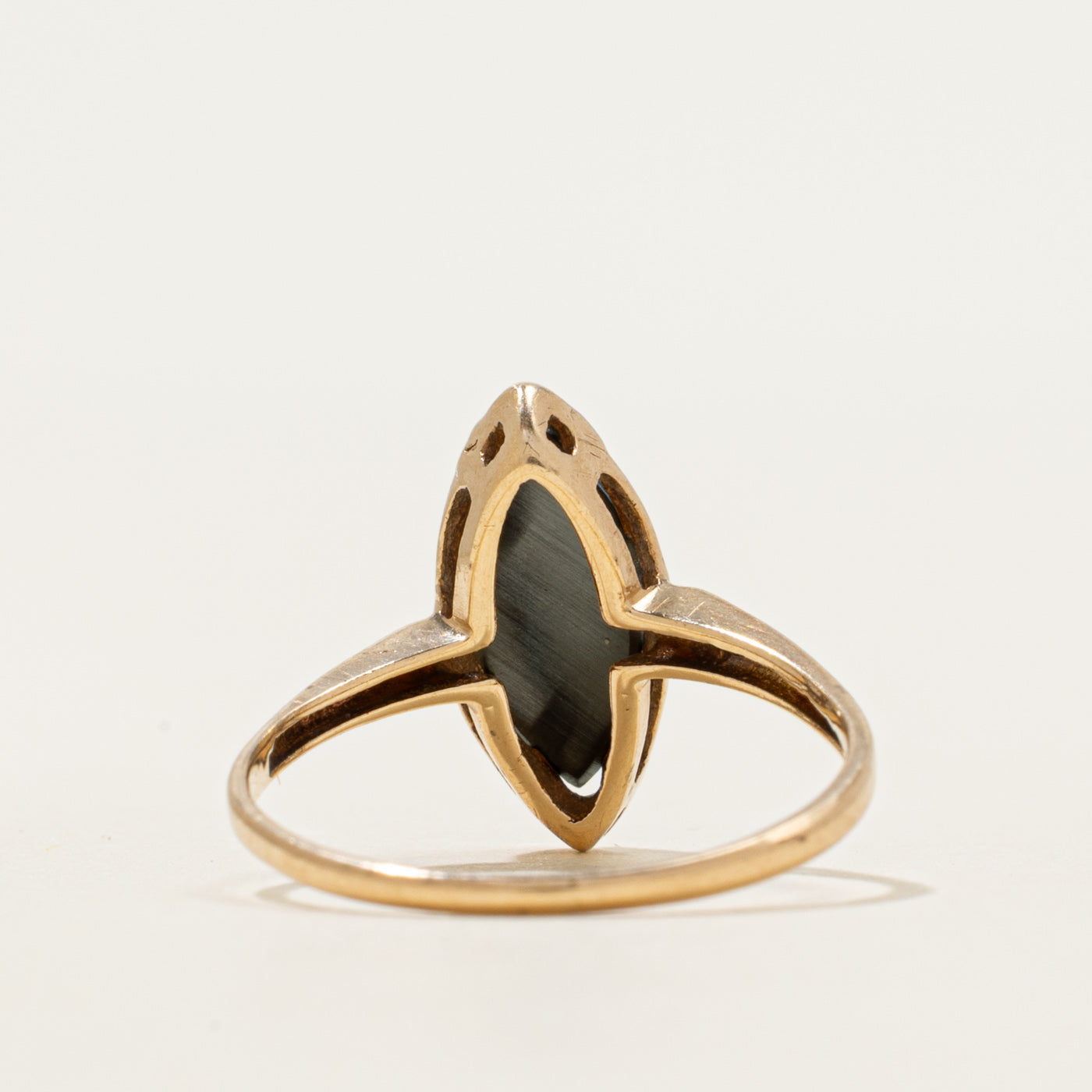 Basket Set Hematite Navette Ring | 1.60ct | SZ 6.5