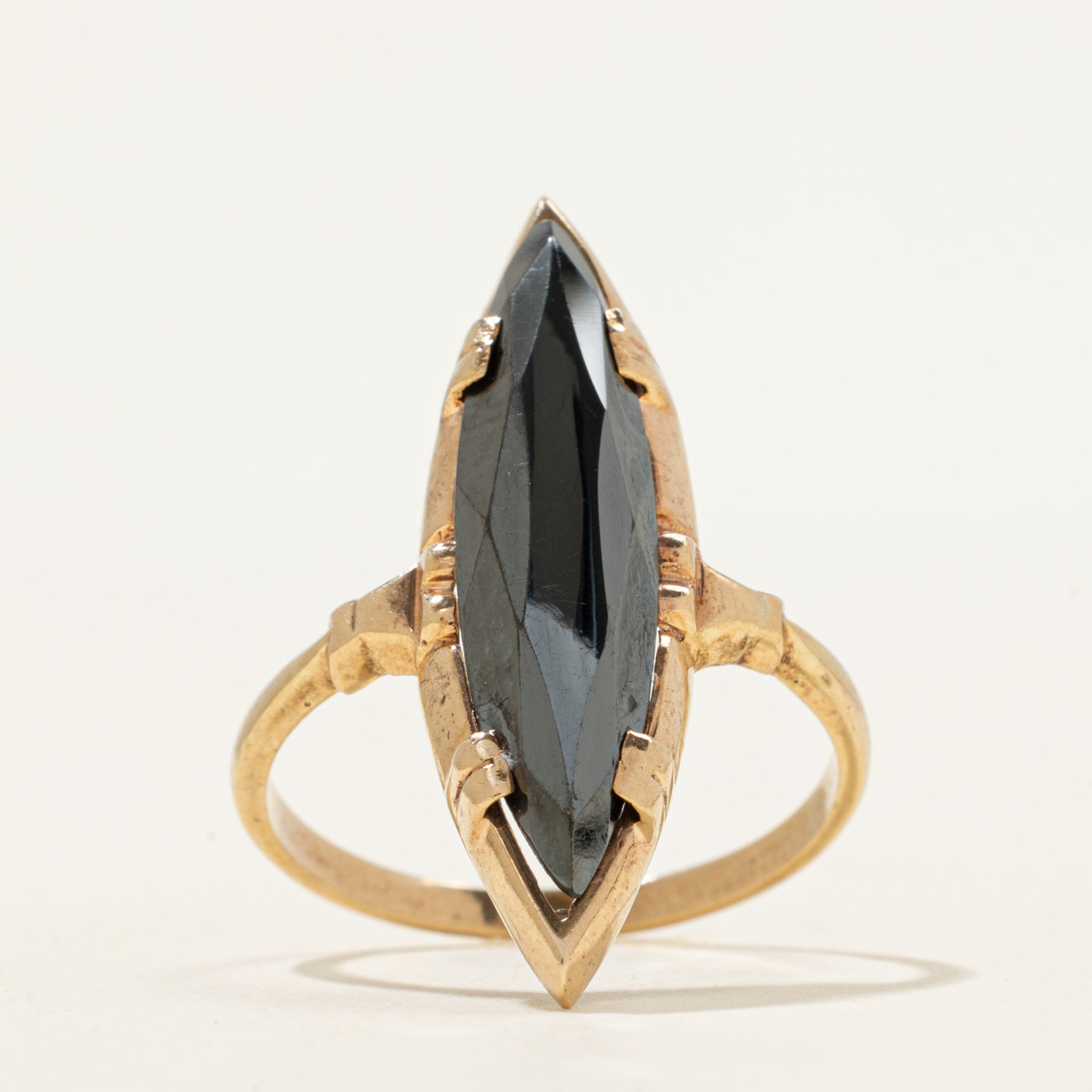 Hematite Navette Ring | 3.84ct | SZ 9