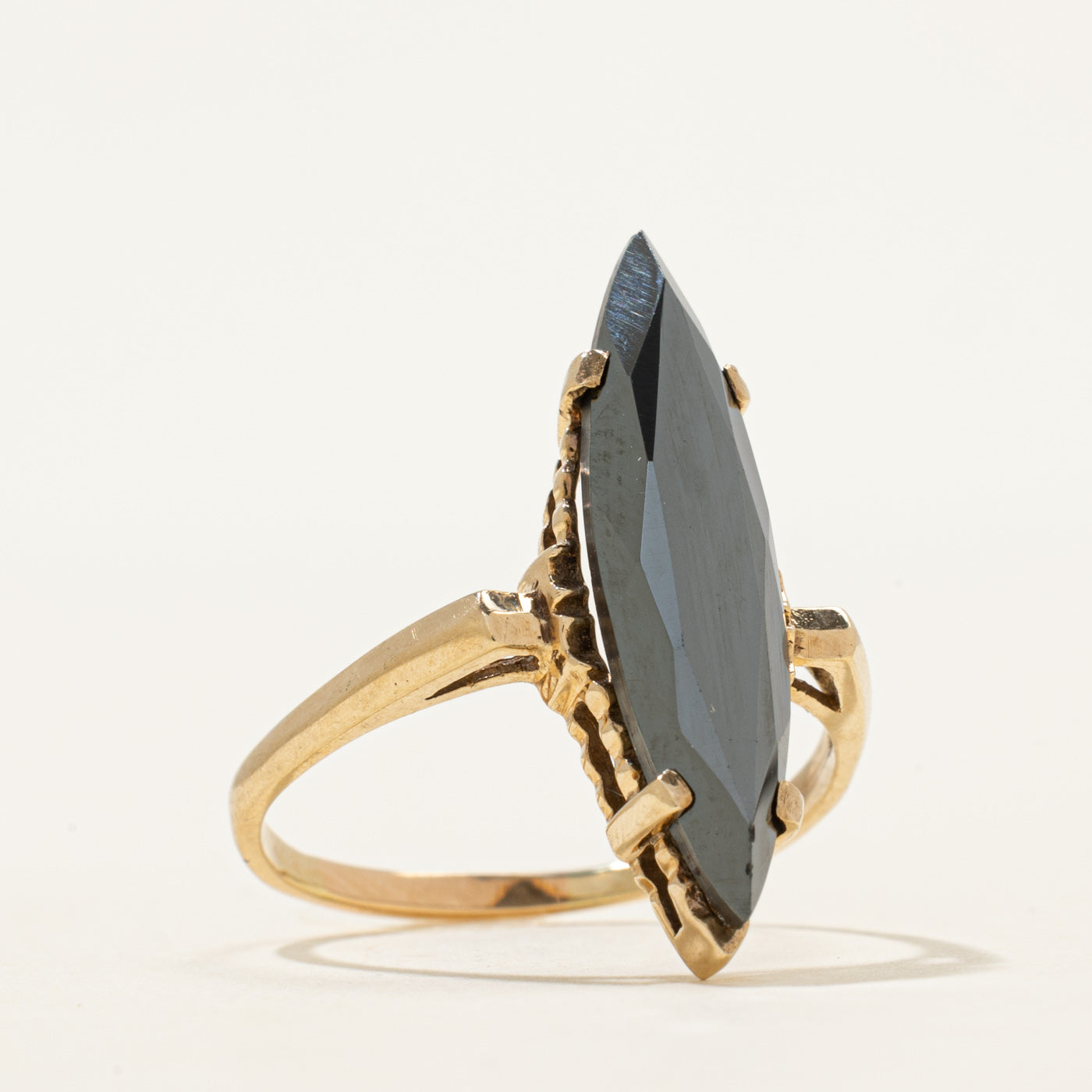 Hematite Navette Ring | 4.22ct | SZ 9.5